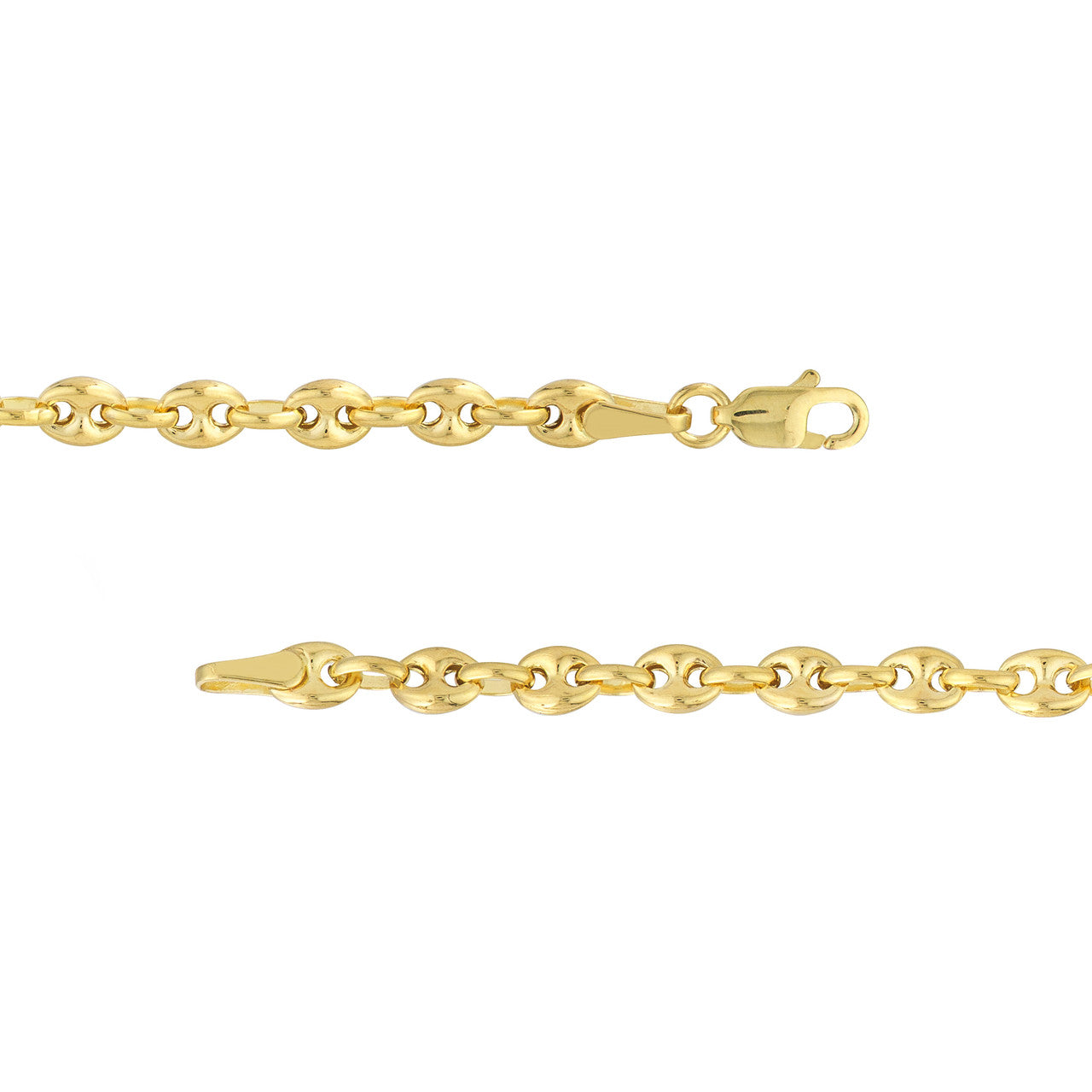 14K Yellow Gold 3.70mm Puffed Mariner Link Chain Necklace - Queen May