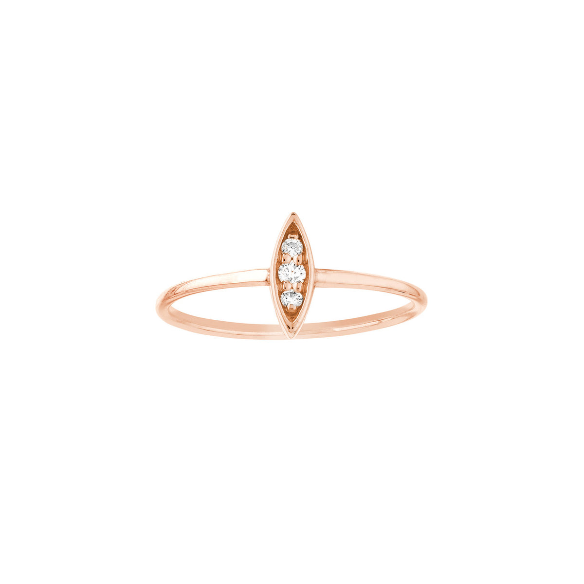 14K White, Yellow or Rose Gold Diamond Marquise Shape Ring - Queen May