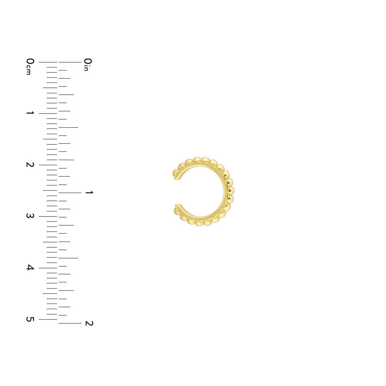 14K Gold Bead Design Ear Cuff - Queen May