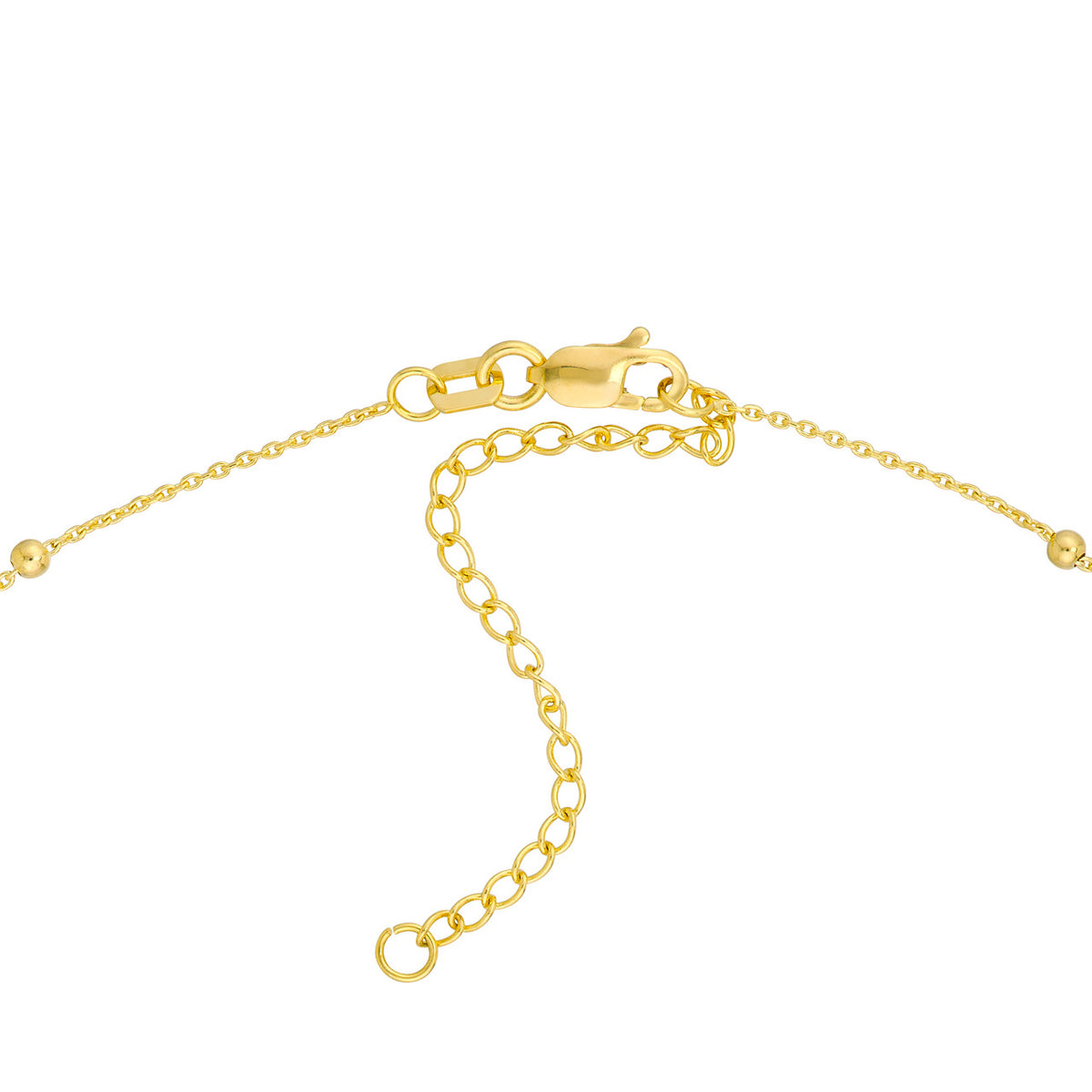 14K Yellow Gold Circle Disk with Bead Chain Pendant Necklace - Queen May