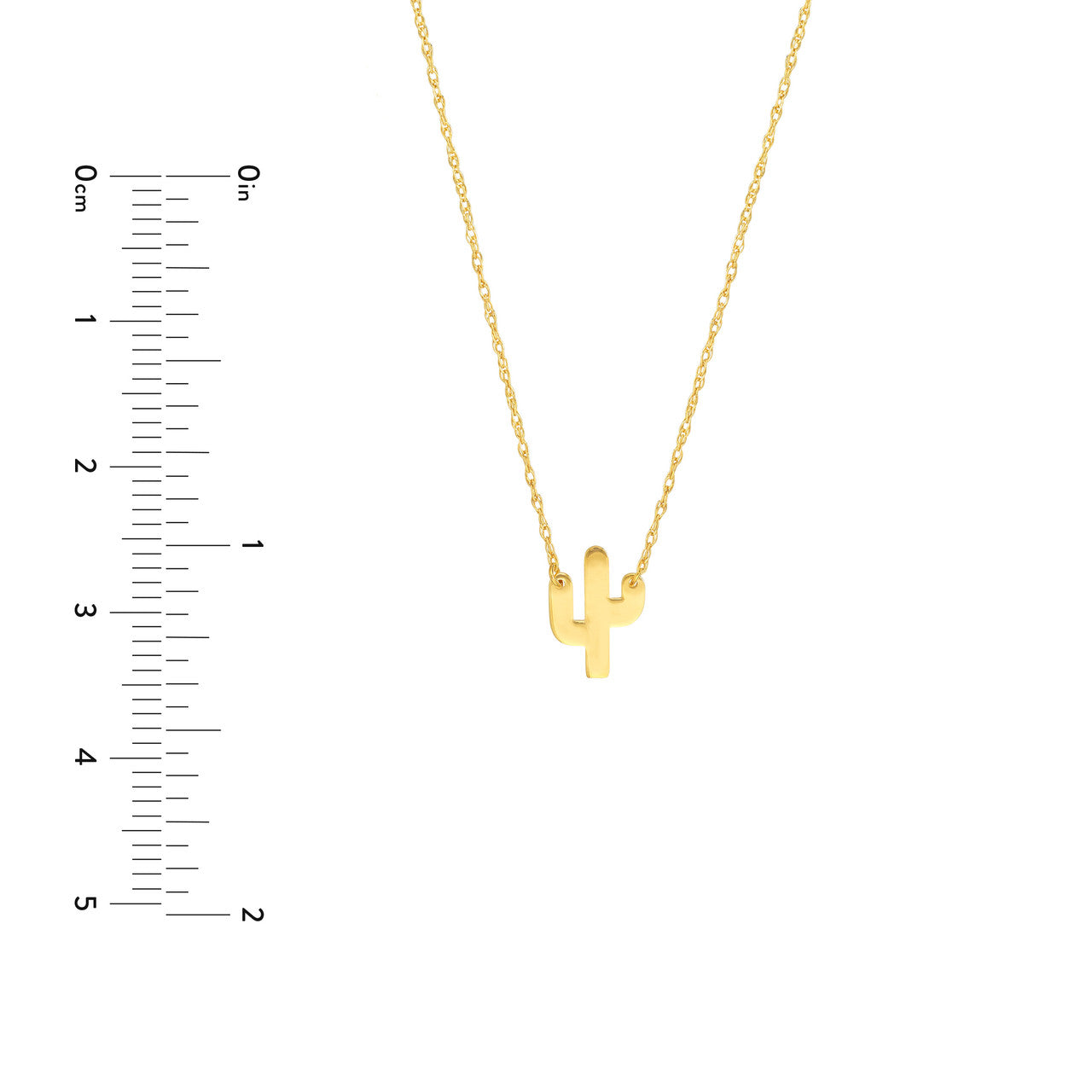 14K Yellow Gold Mini Cactus Pendant Necklace - Queen May