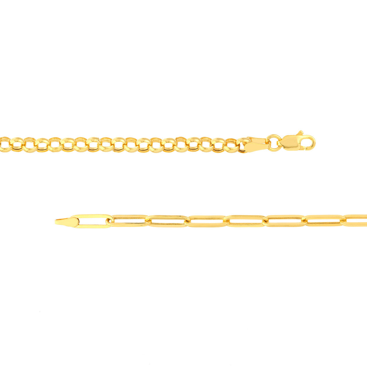 14K Yellow Gold 50/50 Paperclip + Rolo Chain Bracelet - Queen May