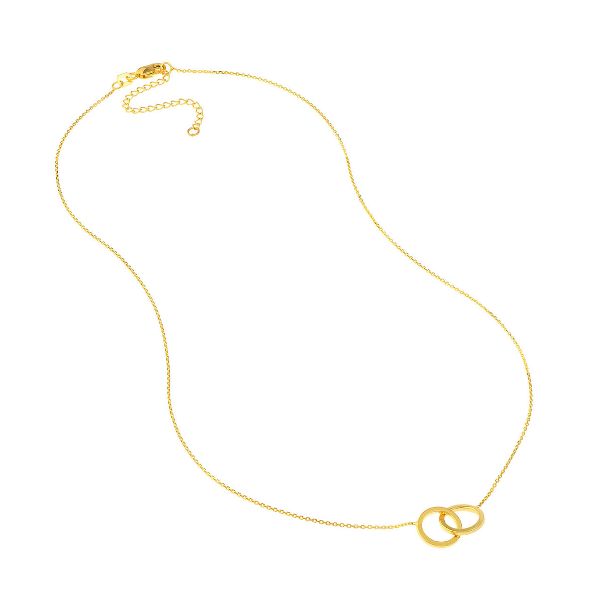 14K Yellow Gold Interlocking Circles Pendant Necklace - Queen May
