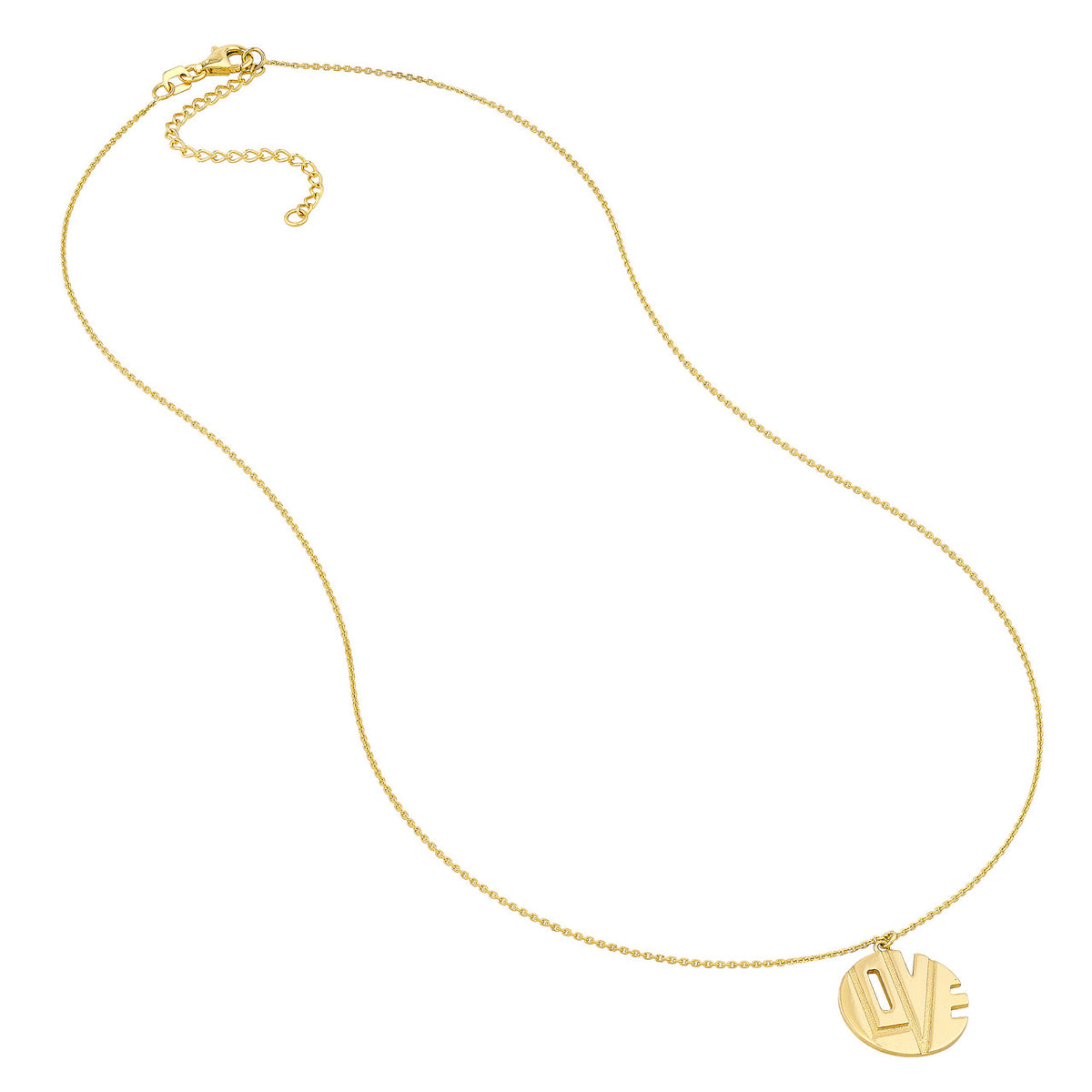 14K Yellow Gold Love Cutout Medallion Necklace - Queen May