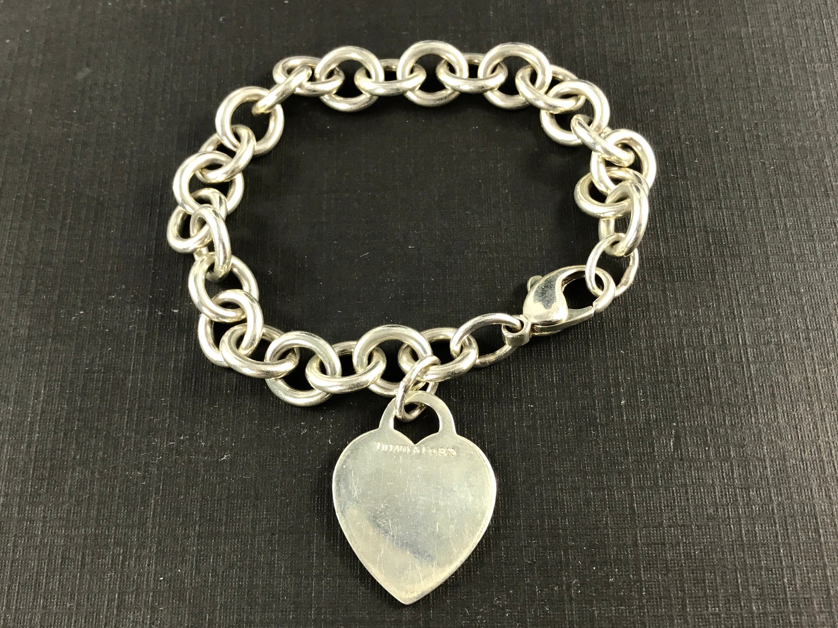 Tiffany & Co Sterling Silver Heart Tag Bracelet 7.5" - Queen May