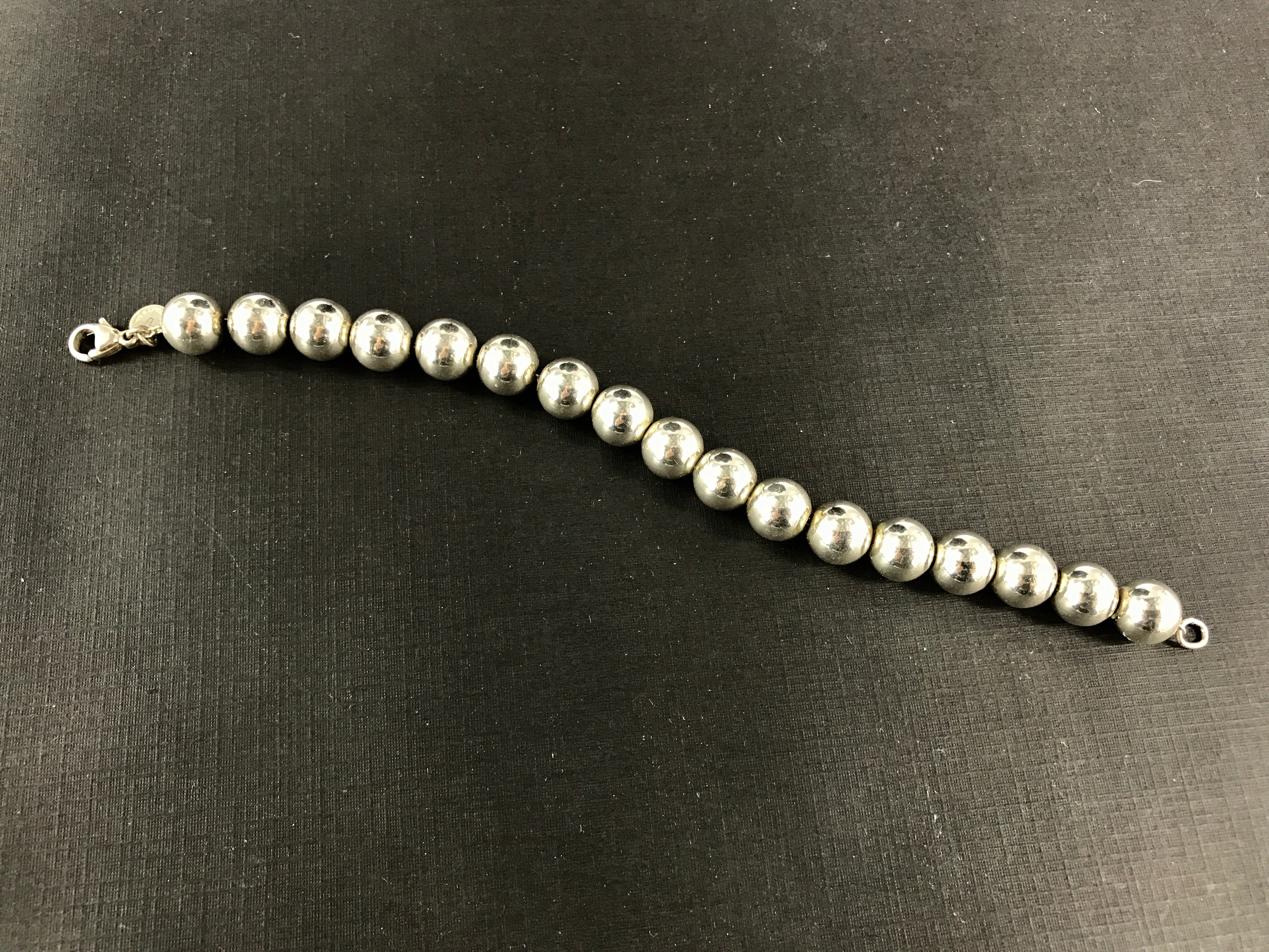 Tiffany & Co Sterling Silver 10mm Ball Bracelet 7.25" - Queen May