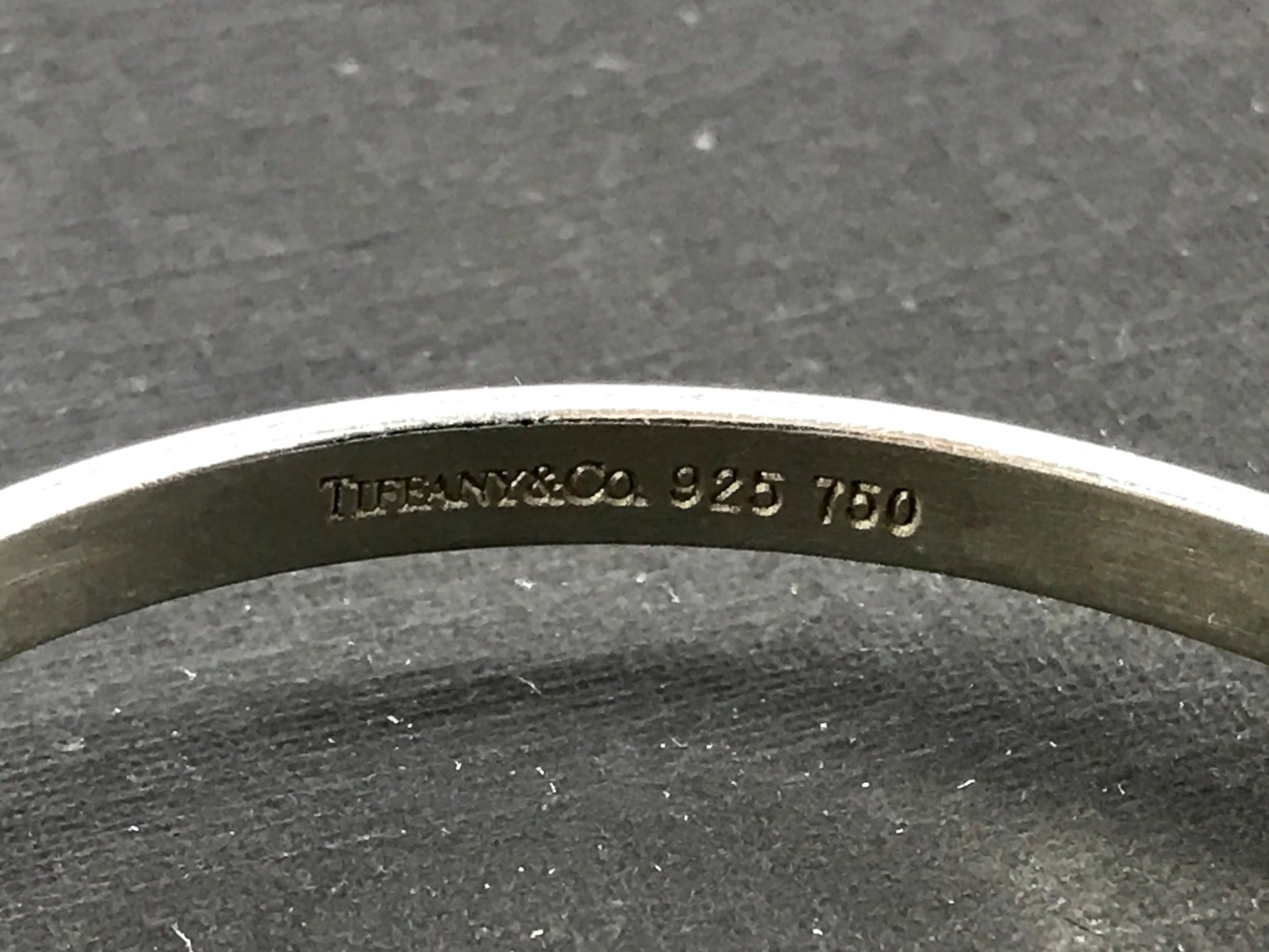 Tiffany & Co Sterling Silver & 18K Gold Hook Eye Bangle Bracelet - Queen May
