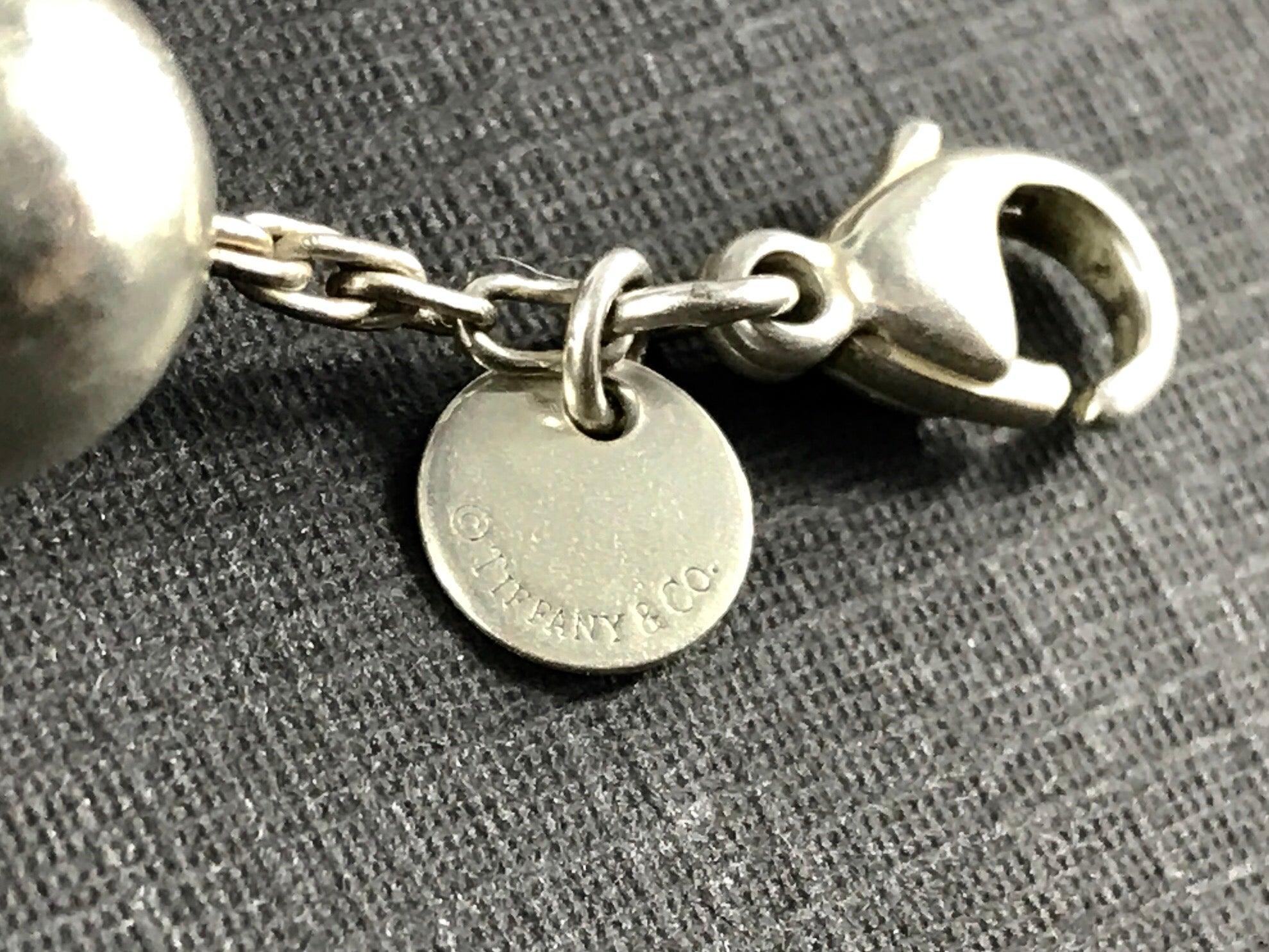 Tiffany & Co Sterling Silver 10mm Ball Bead Bracelet 8.5" - Queen May