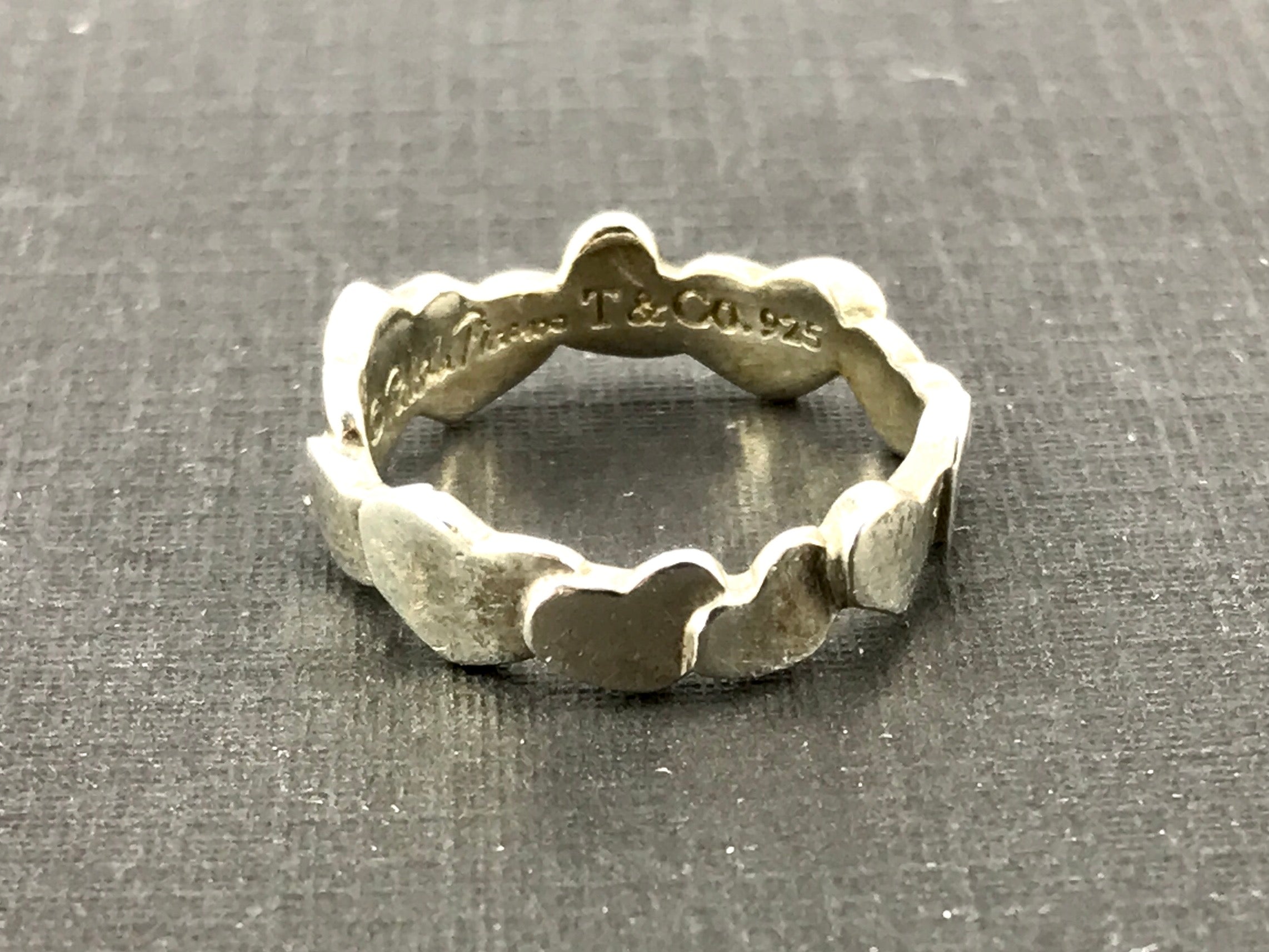 Tiffany & Co Paloma Picasso Sterling Silver Floating Heart Ring Band Size 5 - Queen May