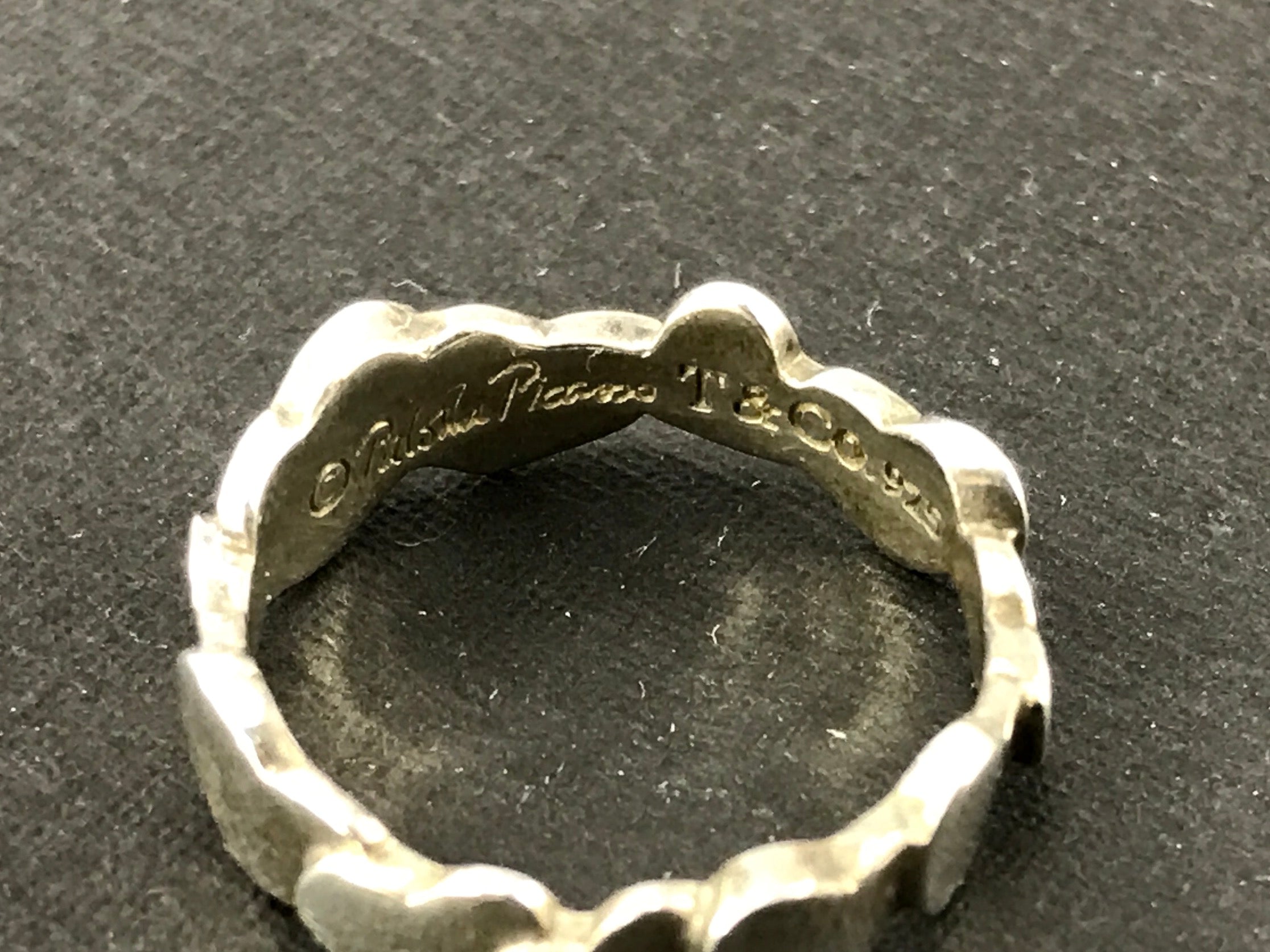 Tiffany & Co Paloma Picasso Sterling Silver Floating Heart Ring Band Size 5 - Queen May