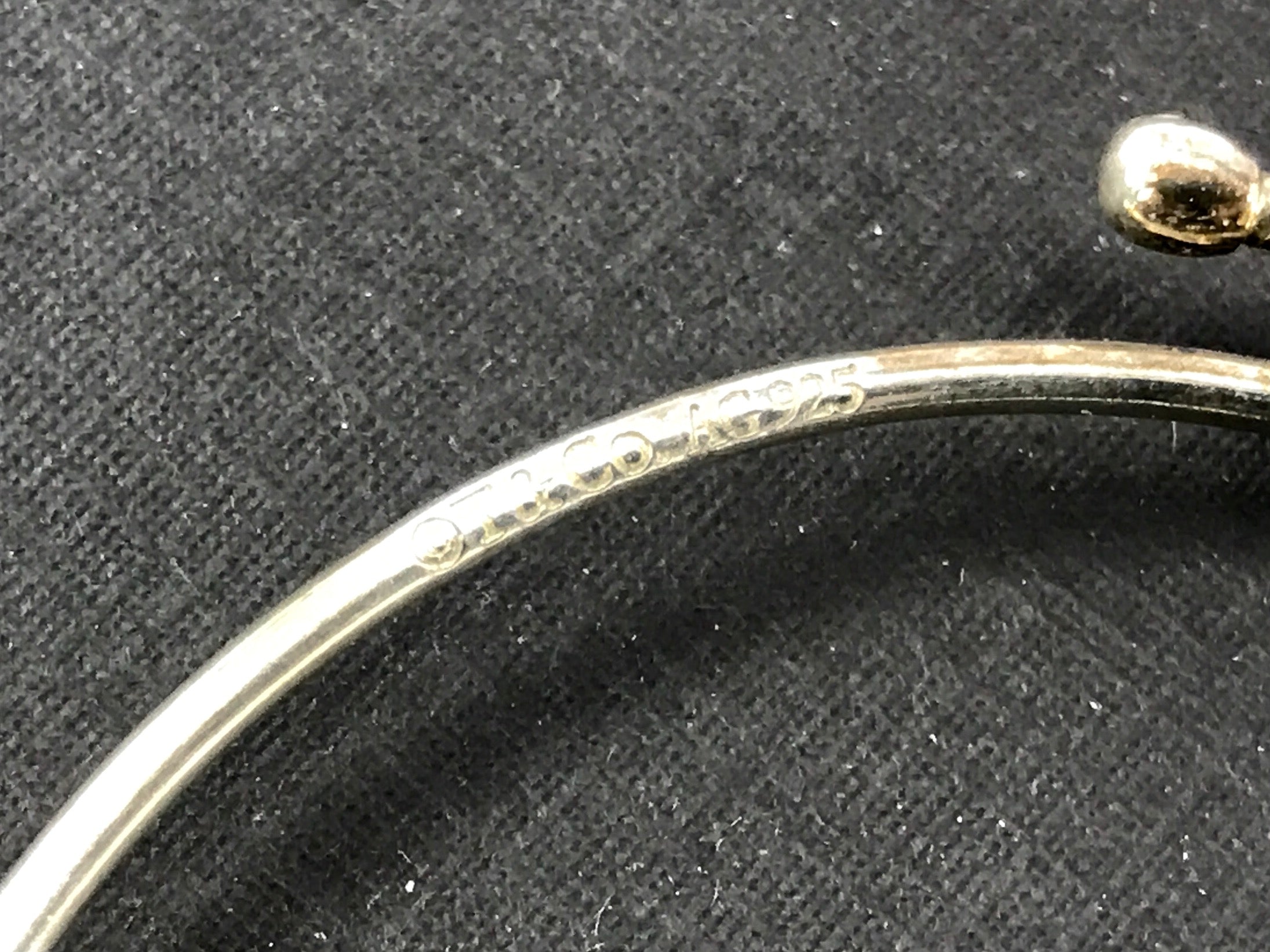 Tiffany & Co Sterling Silver Wire Bracelet with Tiffany Blue Enamel Heart Charm - Queen May