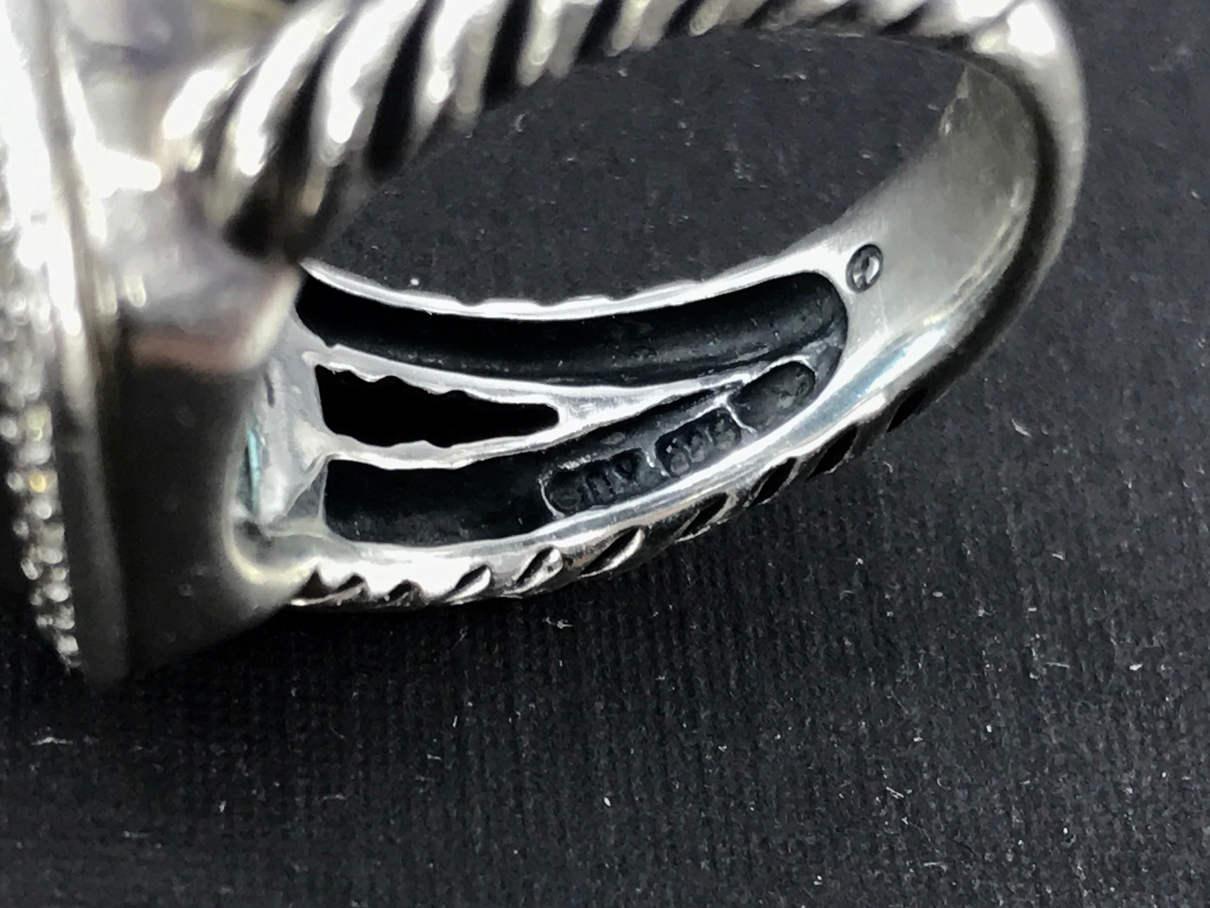 David Yurman Sterling Silver Blue Topaz & Diamond Albion Ring Size 5.75 - Queen May