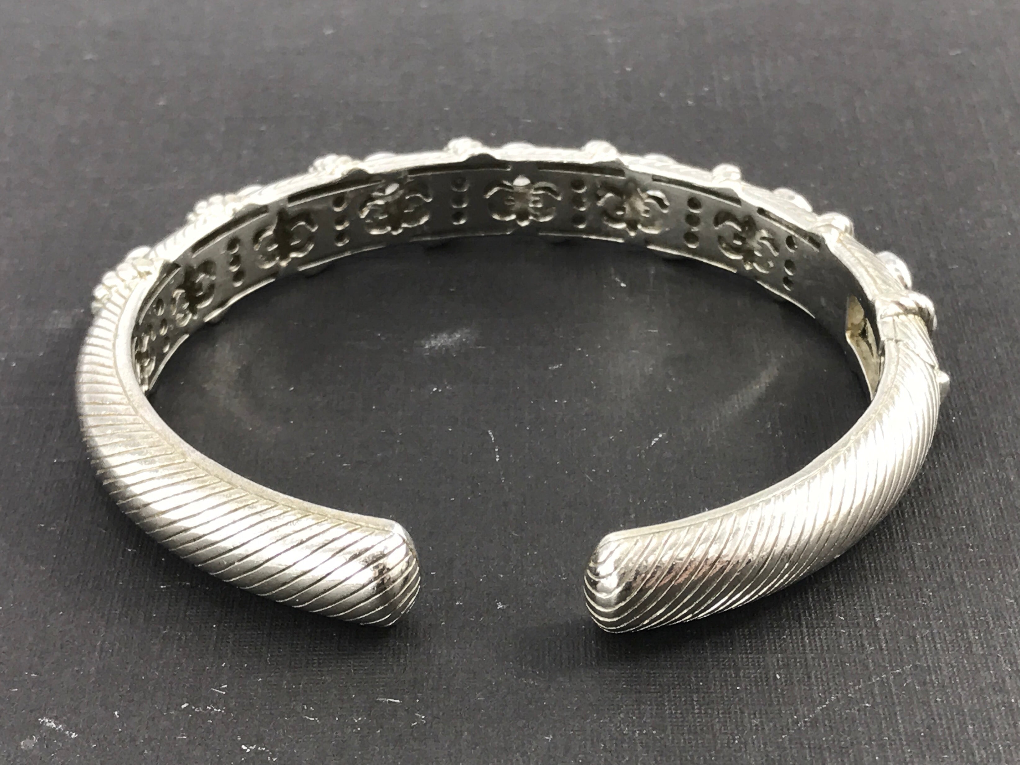 Judith Ripka 7 Station Bezel Set CZ Diamonique Cuff Bracelet - Queen May