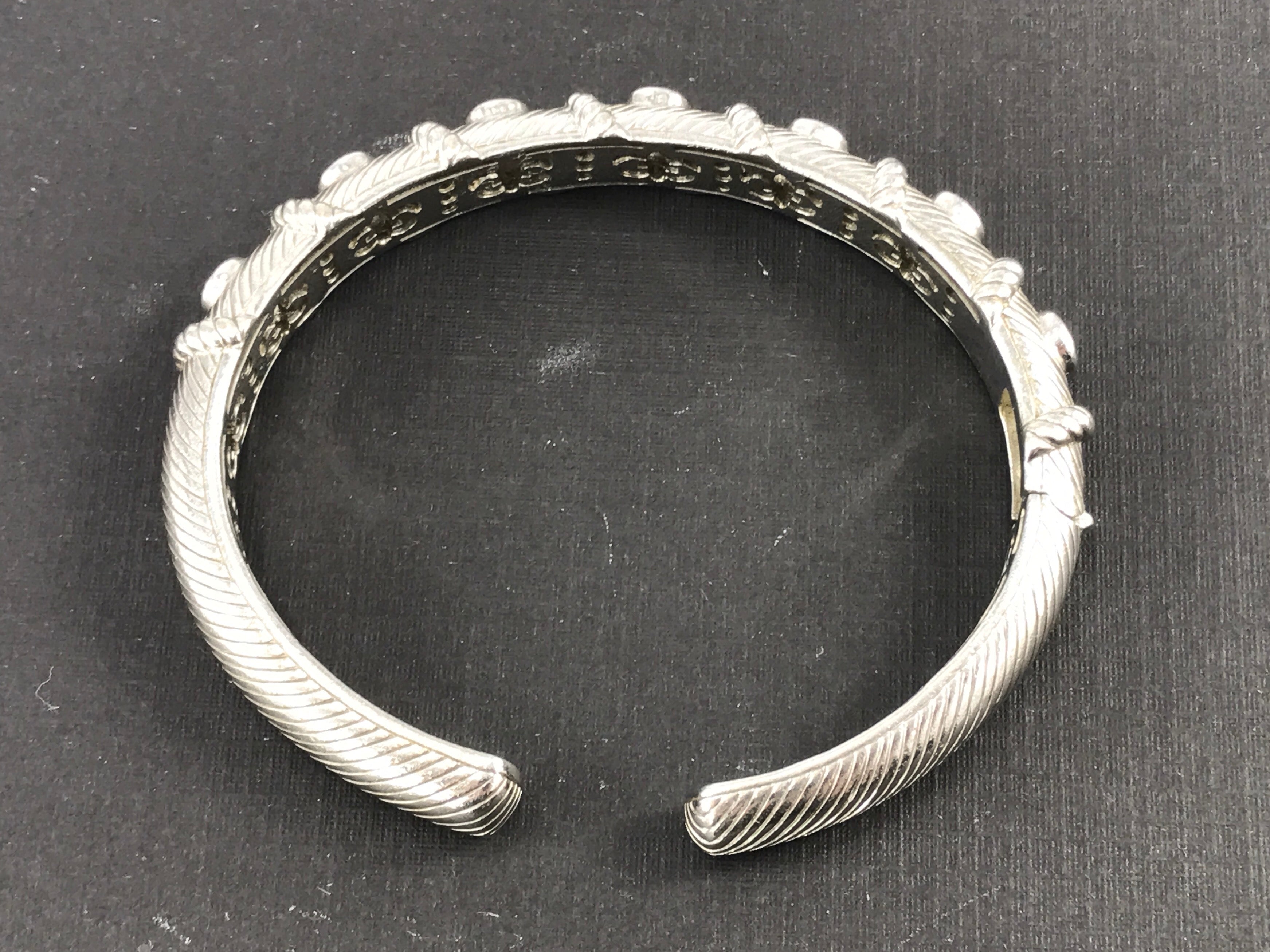 Judith Ripka 7 Station Bezel Set CZ Diamonique Cuff Bracelet - Queen May