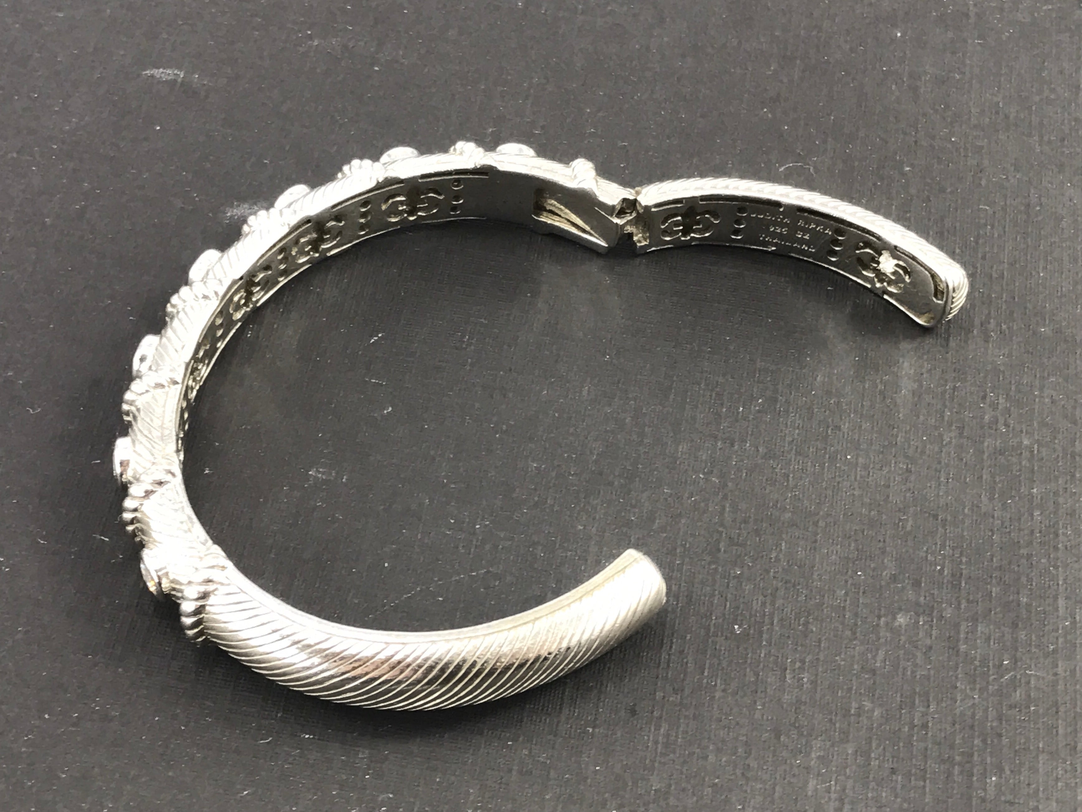 Judith Ripka 7 Station Bezel Set CZ Diamonique Cuff Bracelet - Queen May