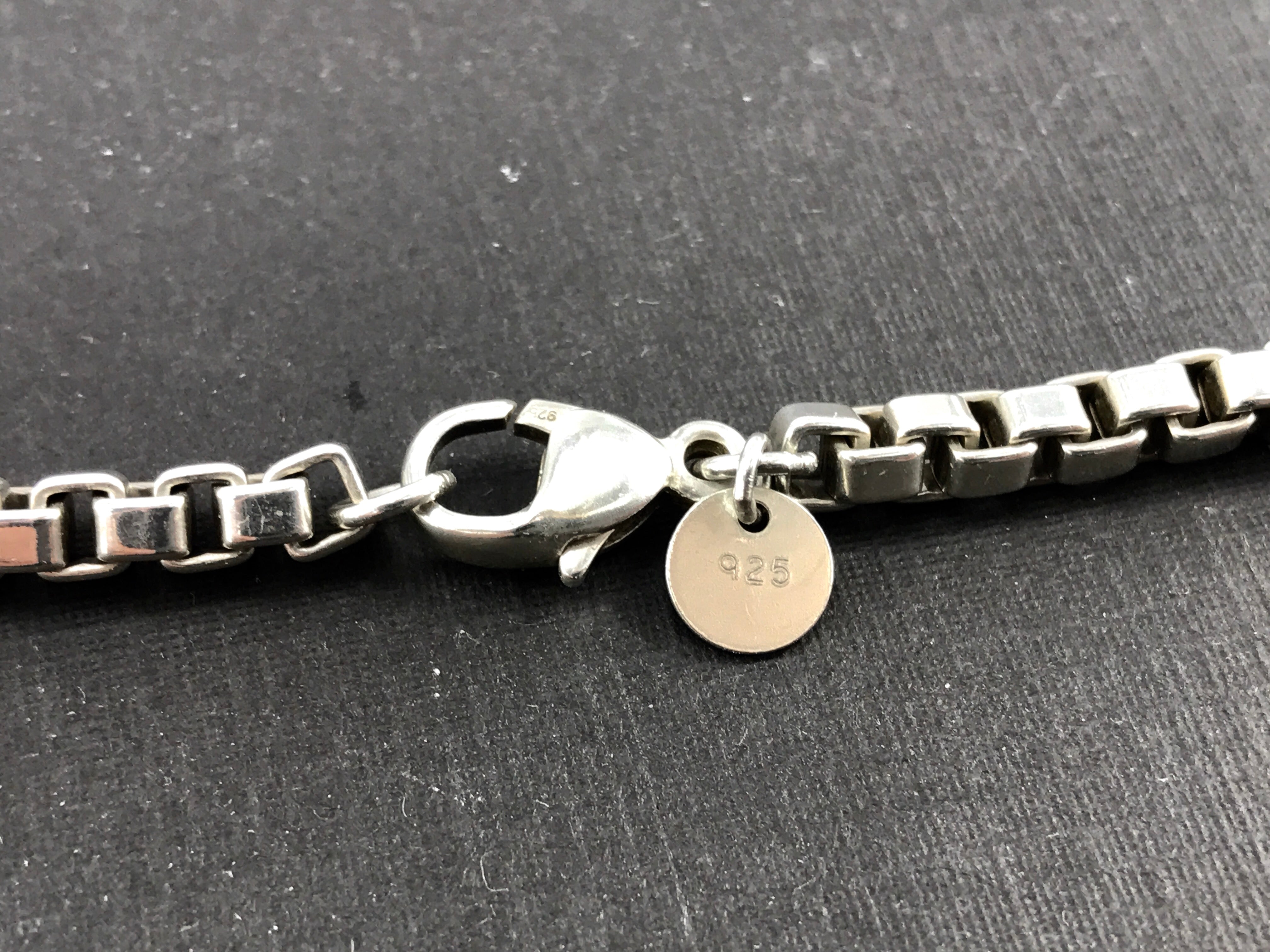 Tiffany & Co Sterling Silver Venetian Box Link Chain Necklace 18" - Queen May