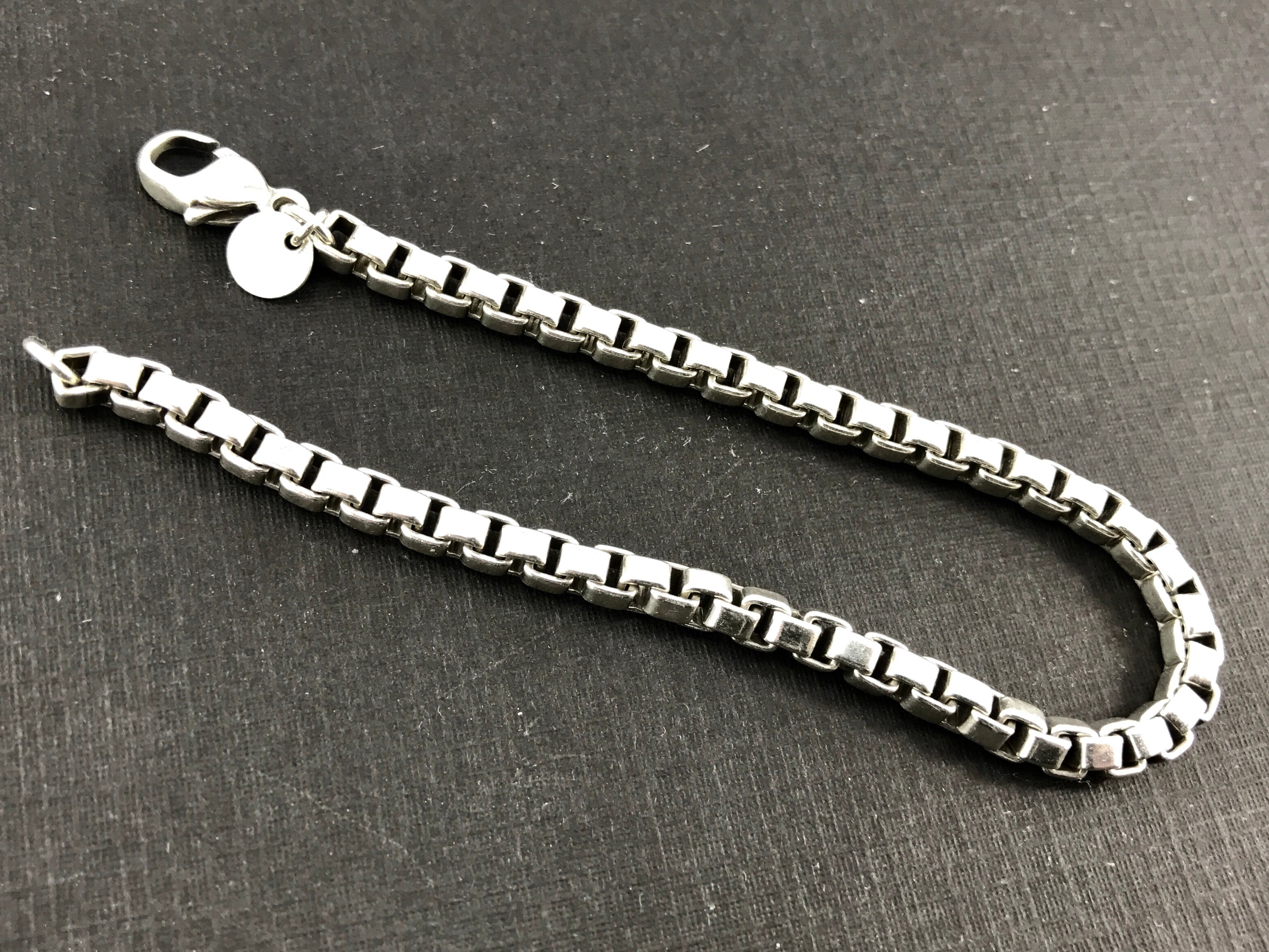 Tiffany & Co Sterling Silver Venetian Box Link Bracelet 7.5" - Queen May