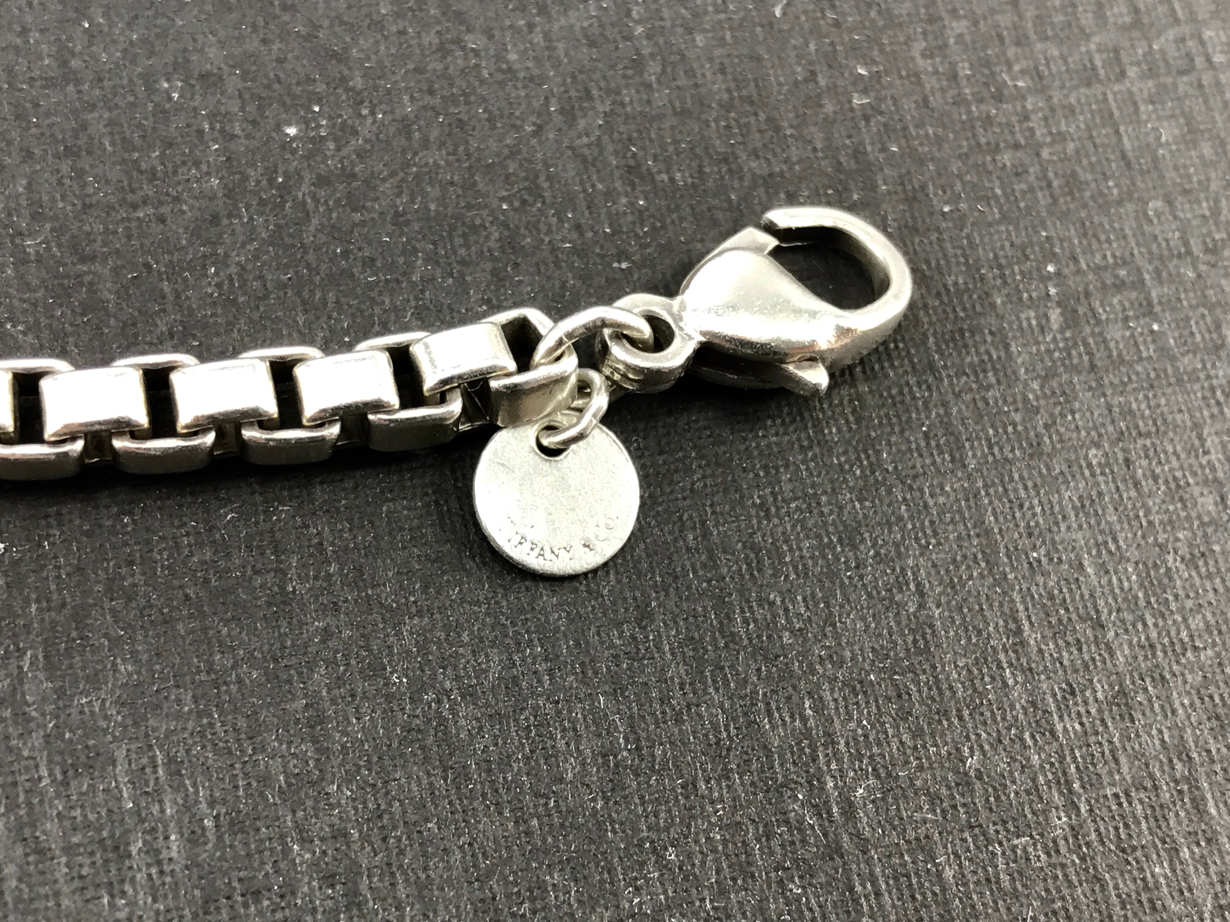 Tiffany & Co Sterling Silver Venetian Box Link Bracelet 7.5" - Queen May