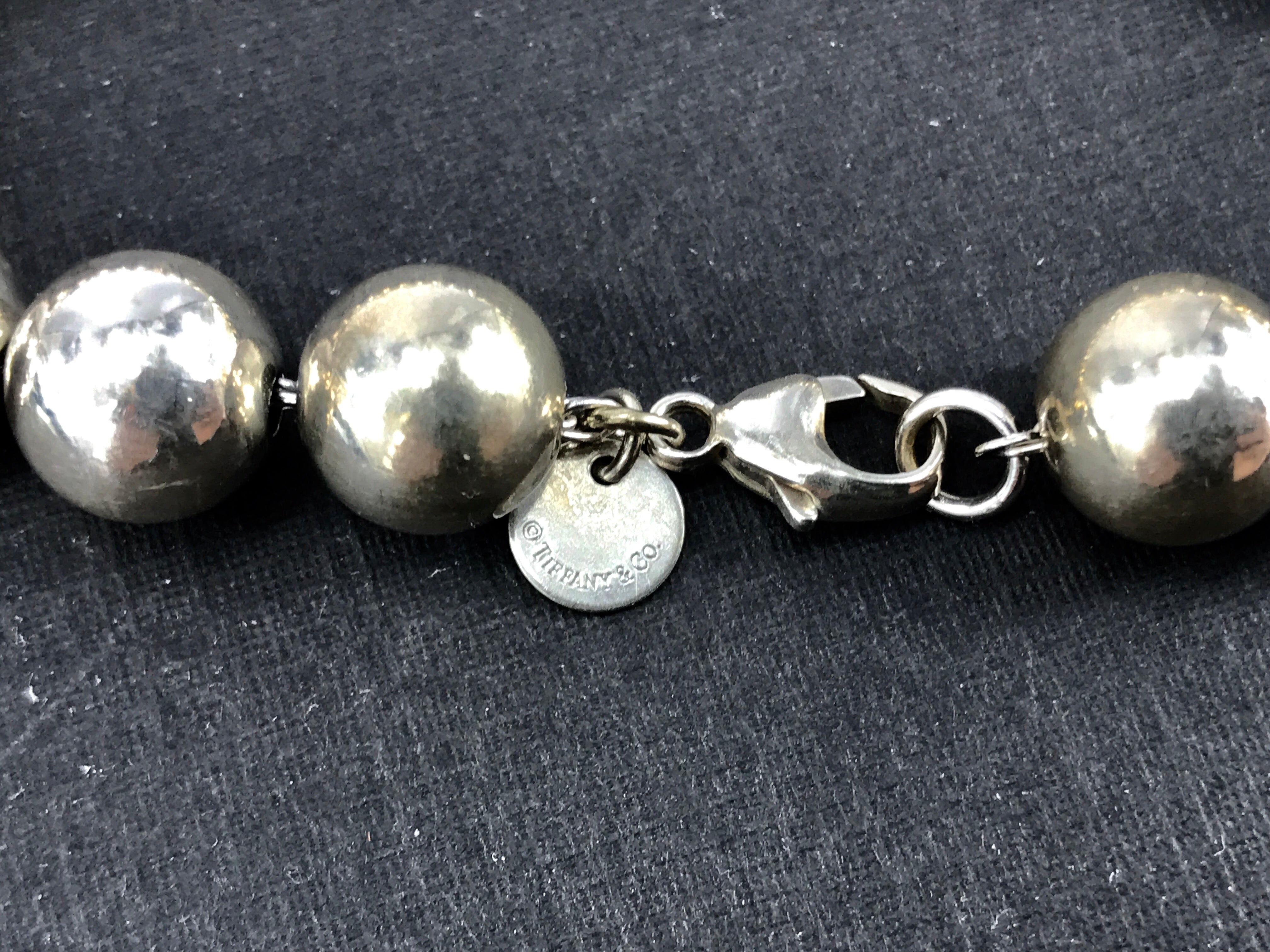 Tiffany & Co Sterling Silver Beaded 10mm Ball Bracelet - Queen May