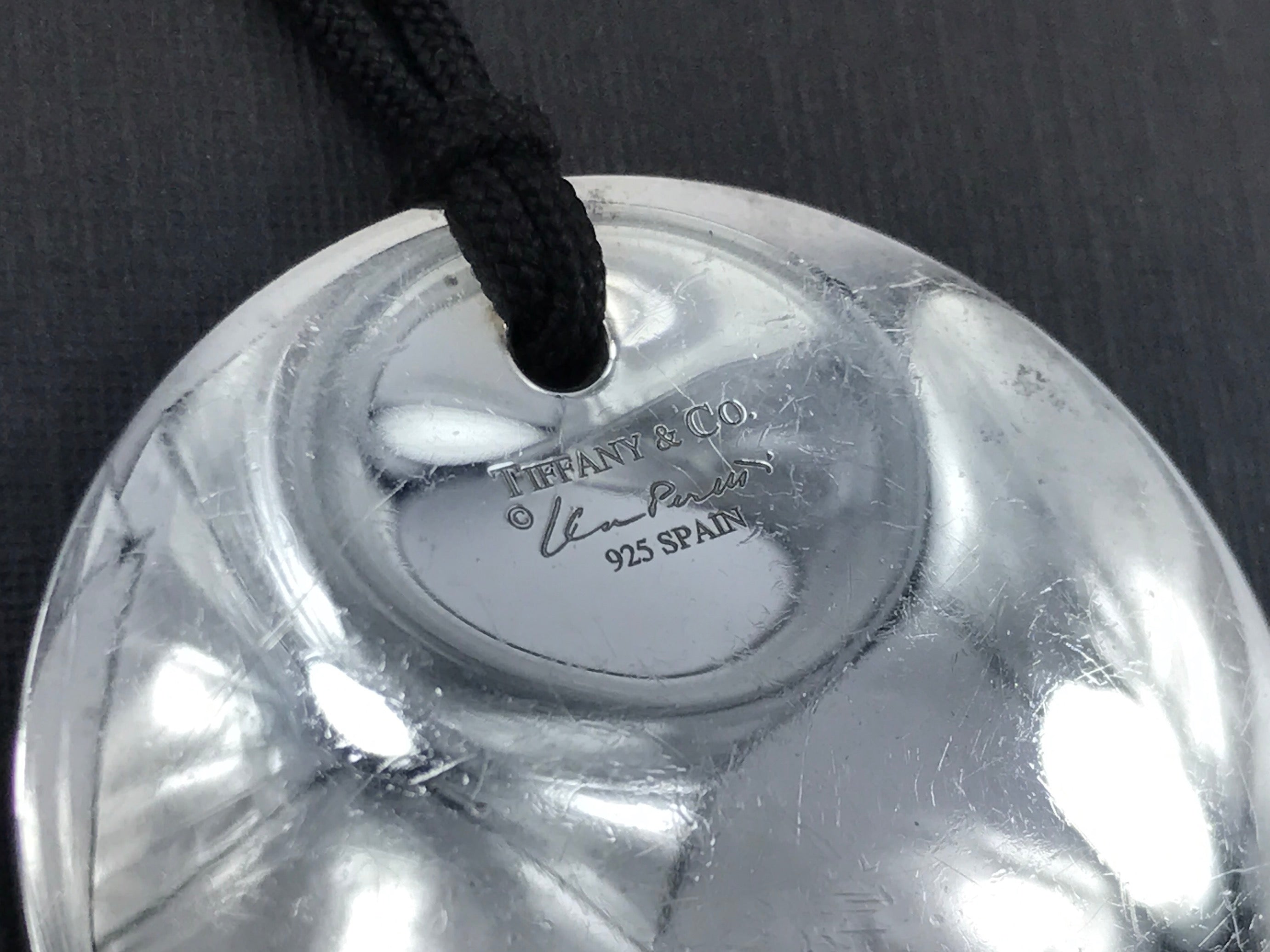 Tiffany & Co Sterling Silver Elsa Peretti Round Disk on Cord Necklace - Queen May