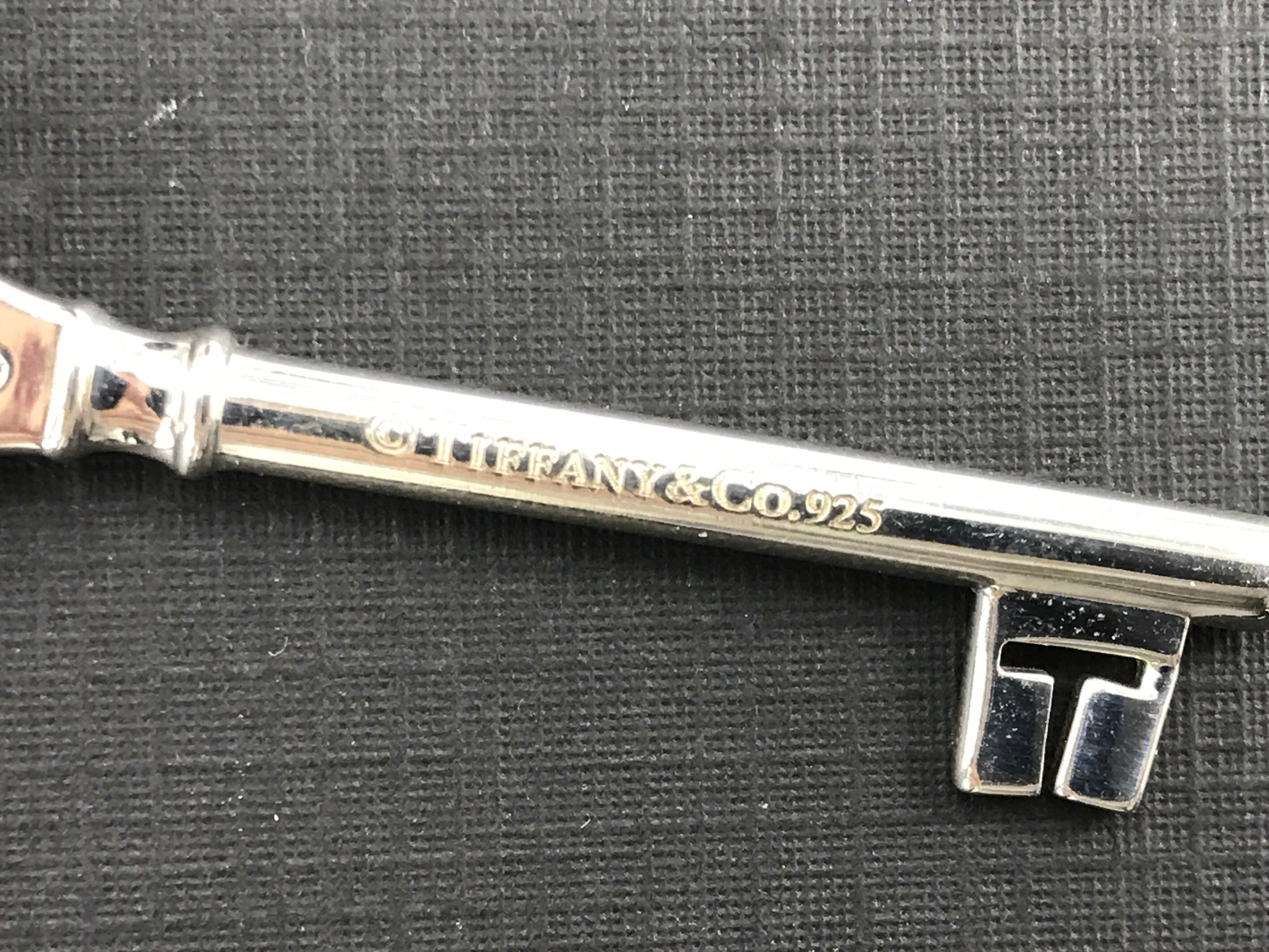 Tiffany & Co Sterling Silver Crown Key Pendant Necklace New in Box & Pouch - Queen May