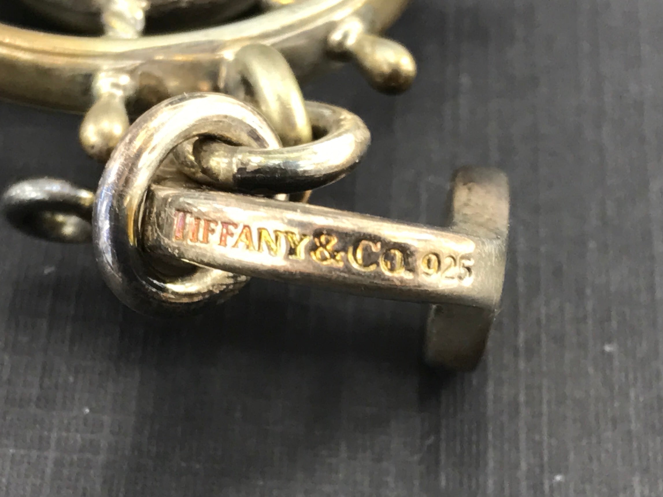 Tiffany & Co Sterling Silver Ships Wheel Nautical Compass Keychain - Queen May