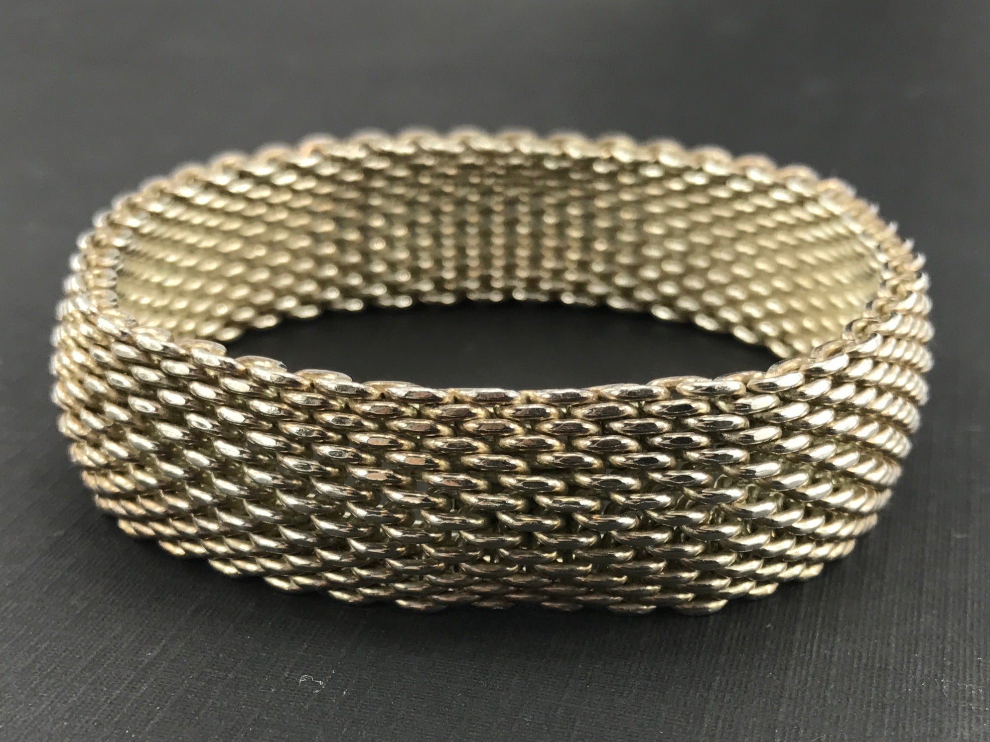 Tiffany & Co Sterling Silver Somerset Mesh 15mm Bracelet - Queen May