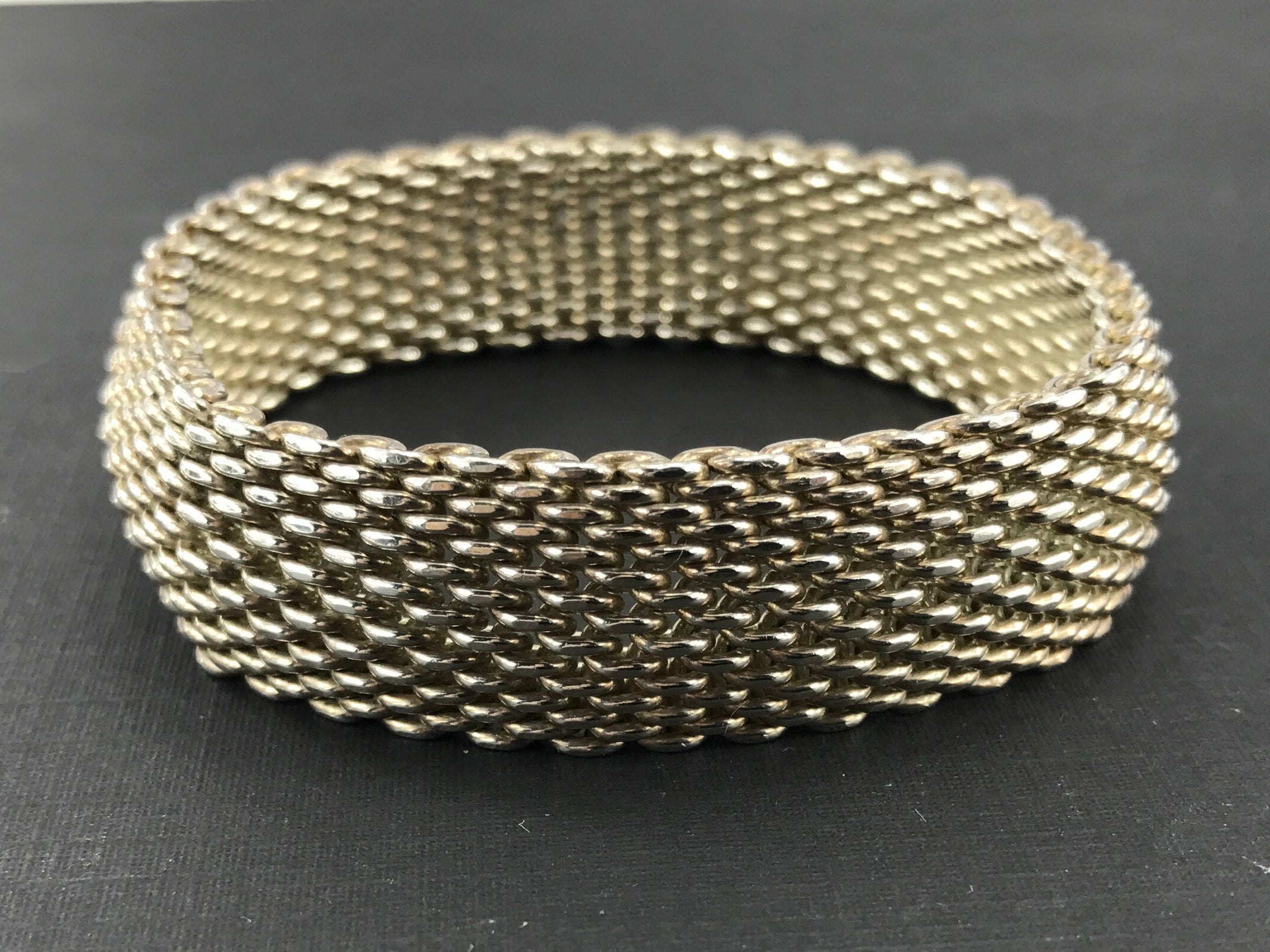 Tiffany & Co Sterling Silver Somerset Mesh 15mm Bracelet - Queen May