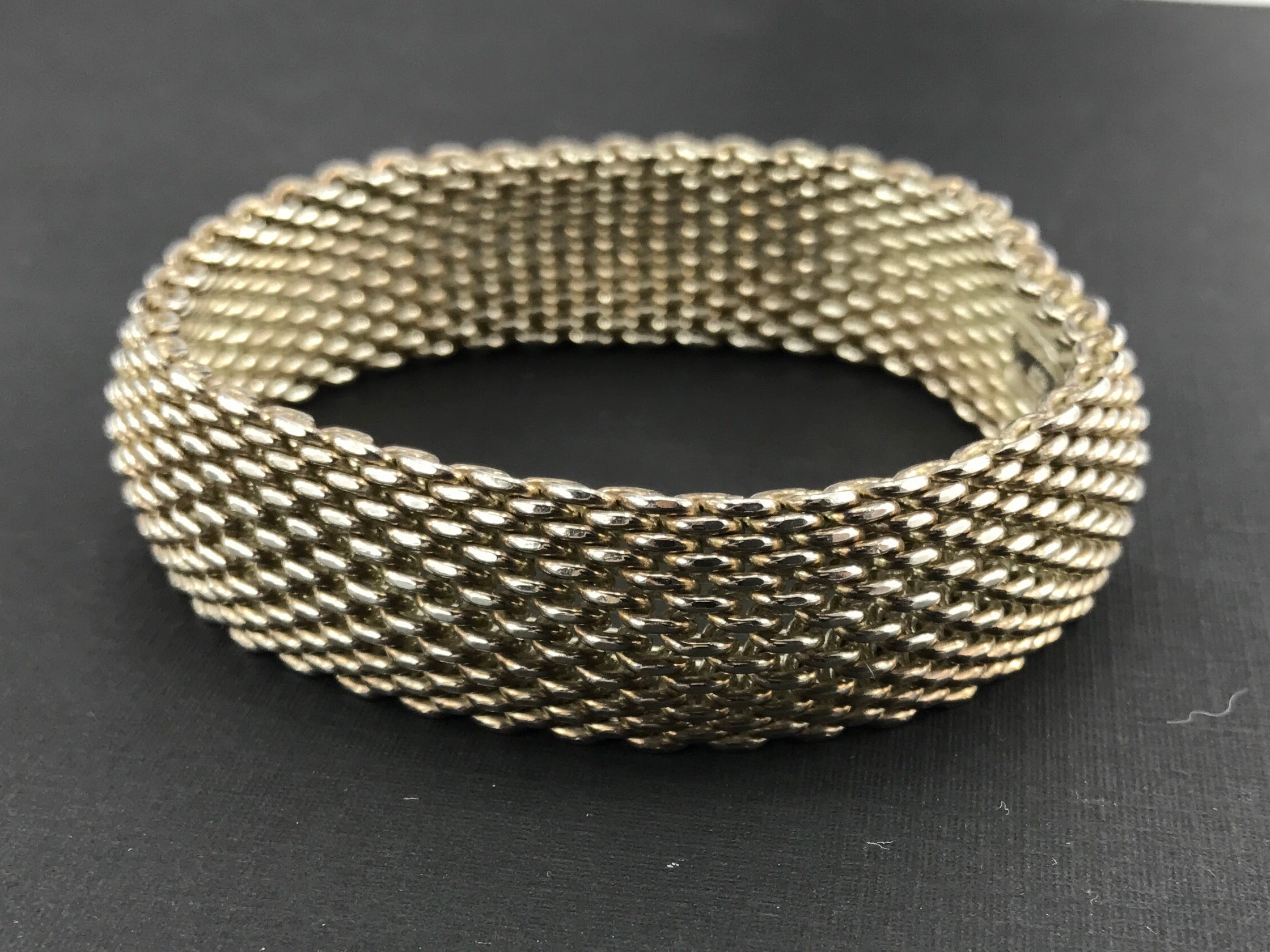 Tiffany & Co Sterling Silver Somerset Mesh 15mm Bracelet - Queen May