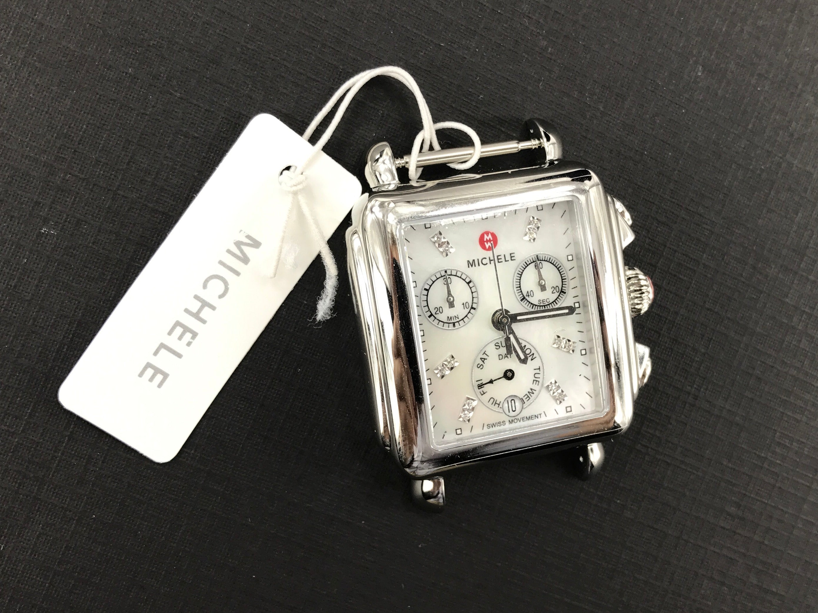 MICHELE Women's MW06P00A0046 Deco Diamond MOP Dial Watch Head NWT - Queen May