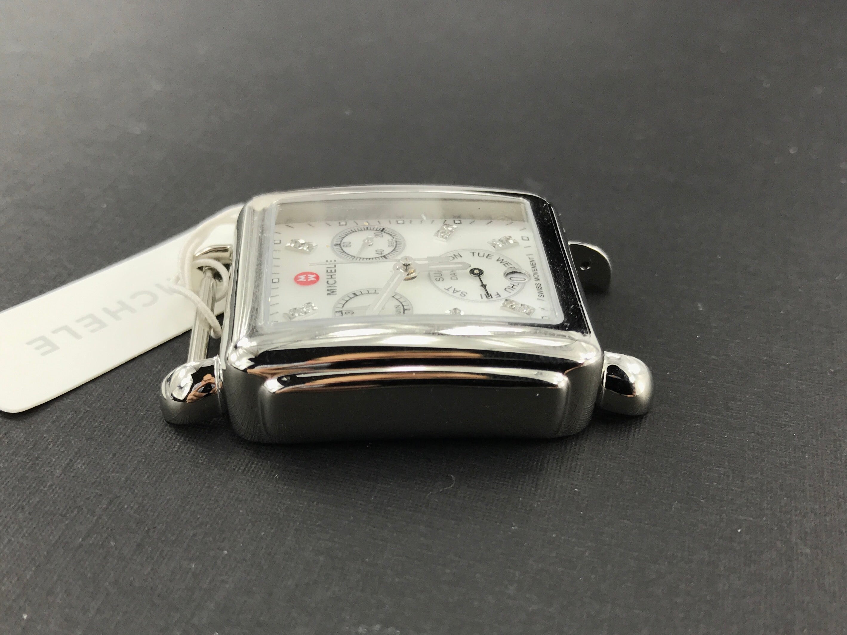 MICHELE Women's MW06P00A0046 Deco Diamond MOP Dial Watch Head NWT - Queen May