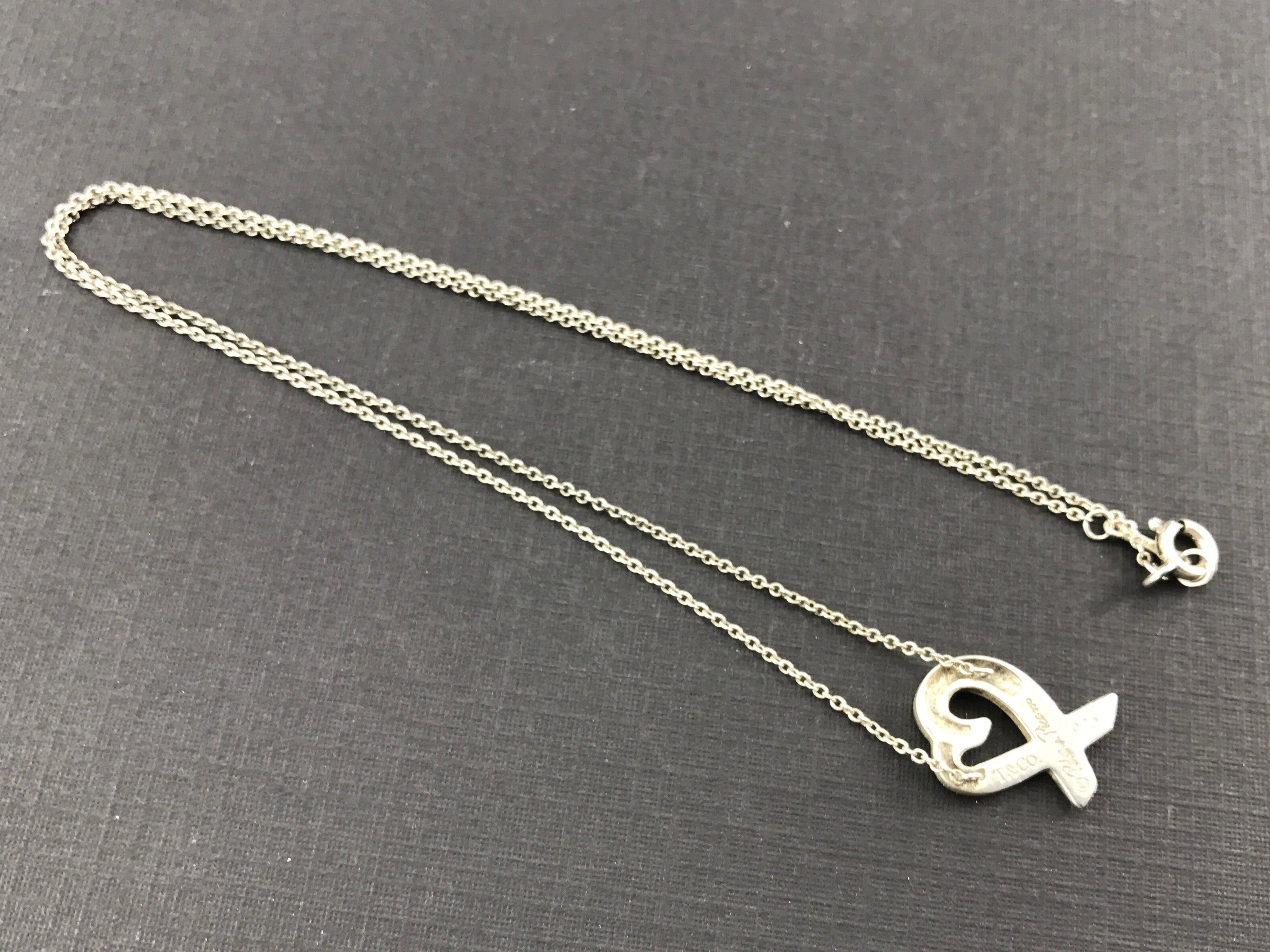 Tiffany & Co Sterling Silver Paloma Picasso Open Heart Necklace 16.25" - Queen May