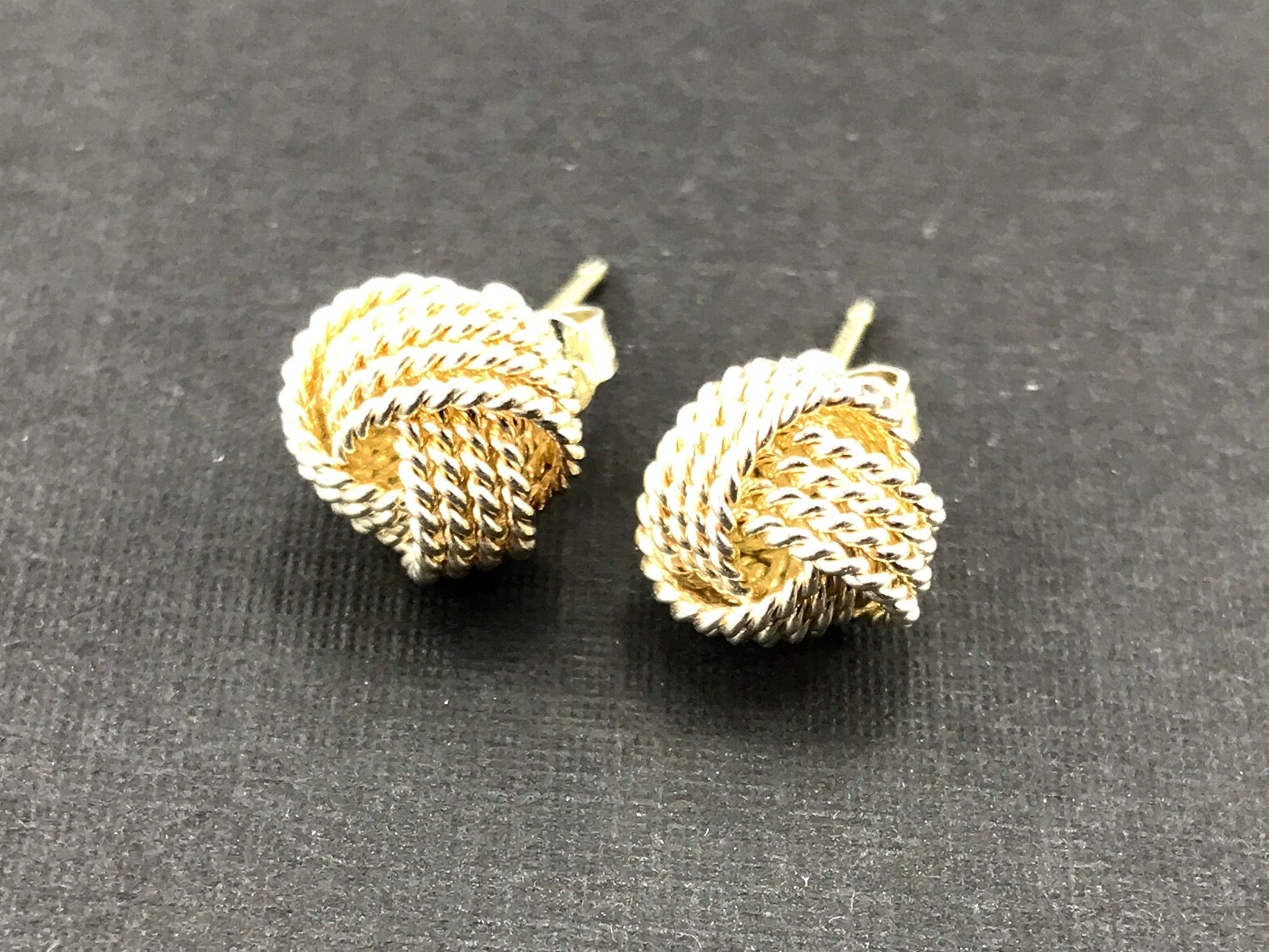 Tiffany & Co Sterling Silver Knot Rope Ball Earring Studs - Queen May