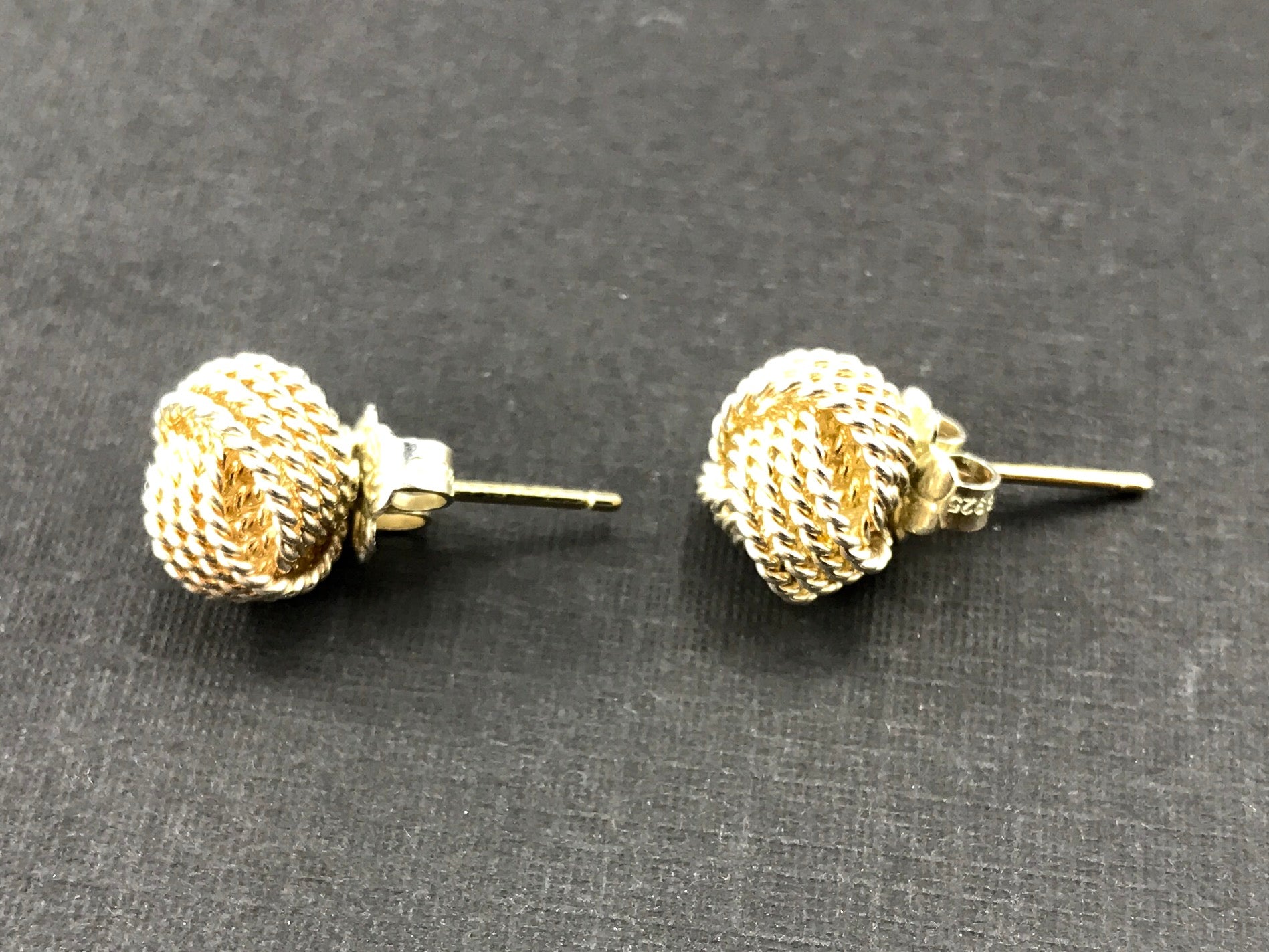 Tiffany & Co Sterling Silver Knot Rope Ball Earring Studs - Queen May
