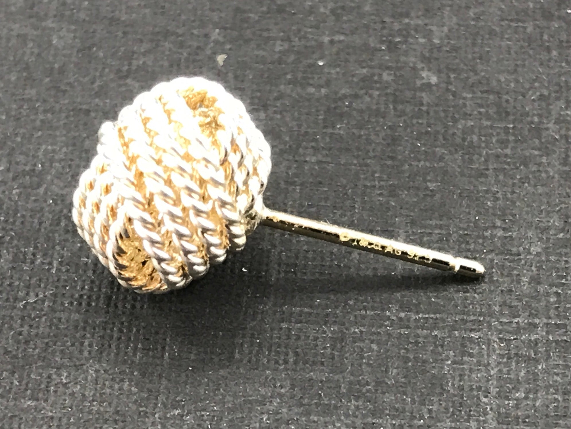 Tiffany & Co Sterling Silver Knot Rope Ball Earring Studs - Queen May