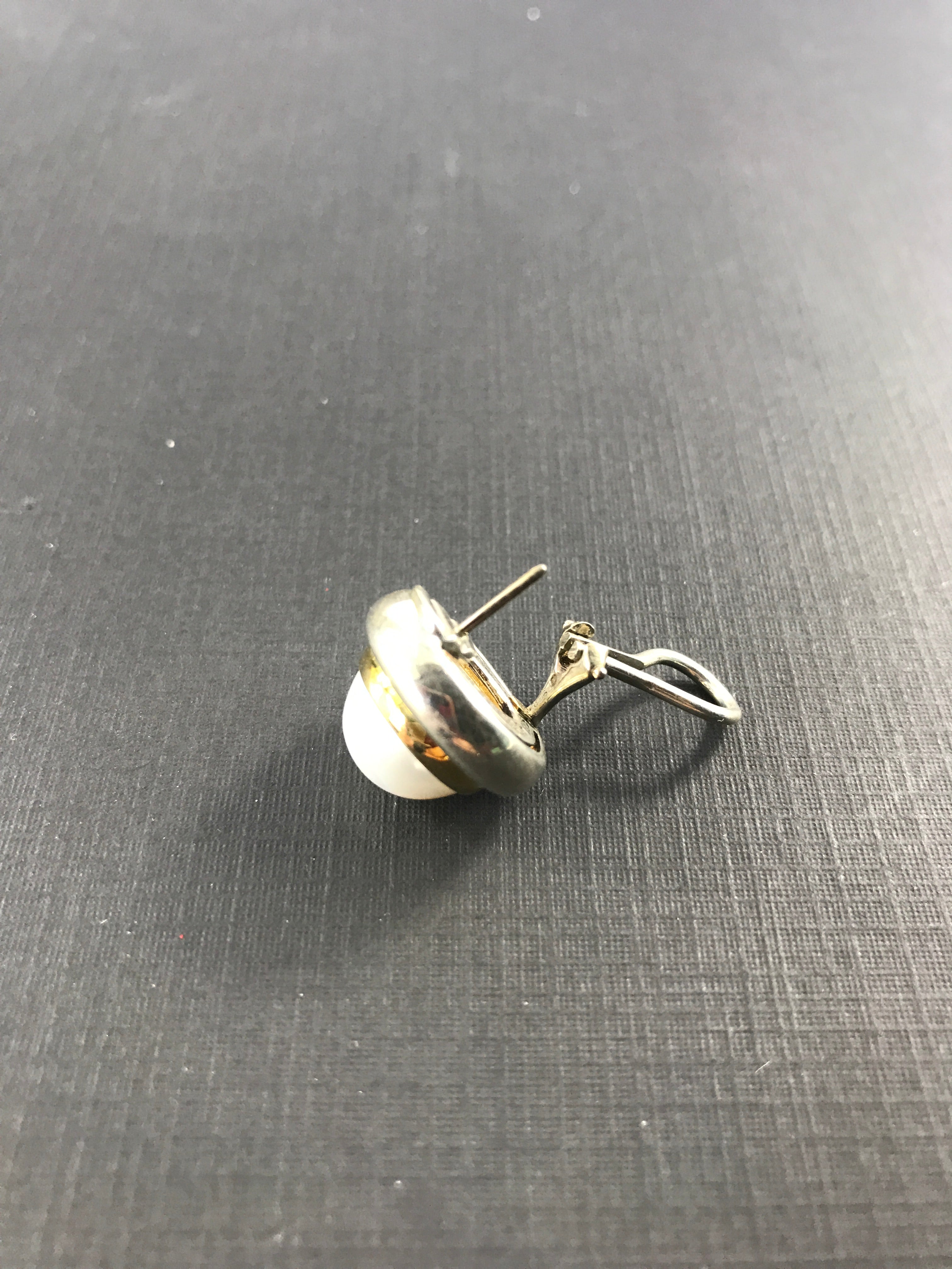 Tiffany & Co Sterling Silver 18K Gold Mabe Pearl Paloma Picasso Earrings c.1980's - Queen May