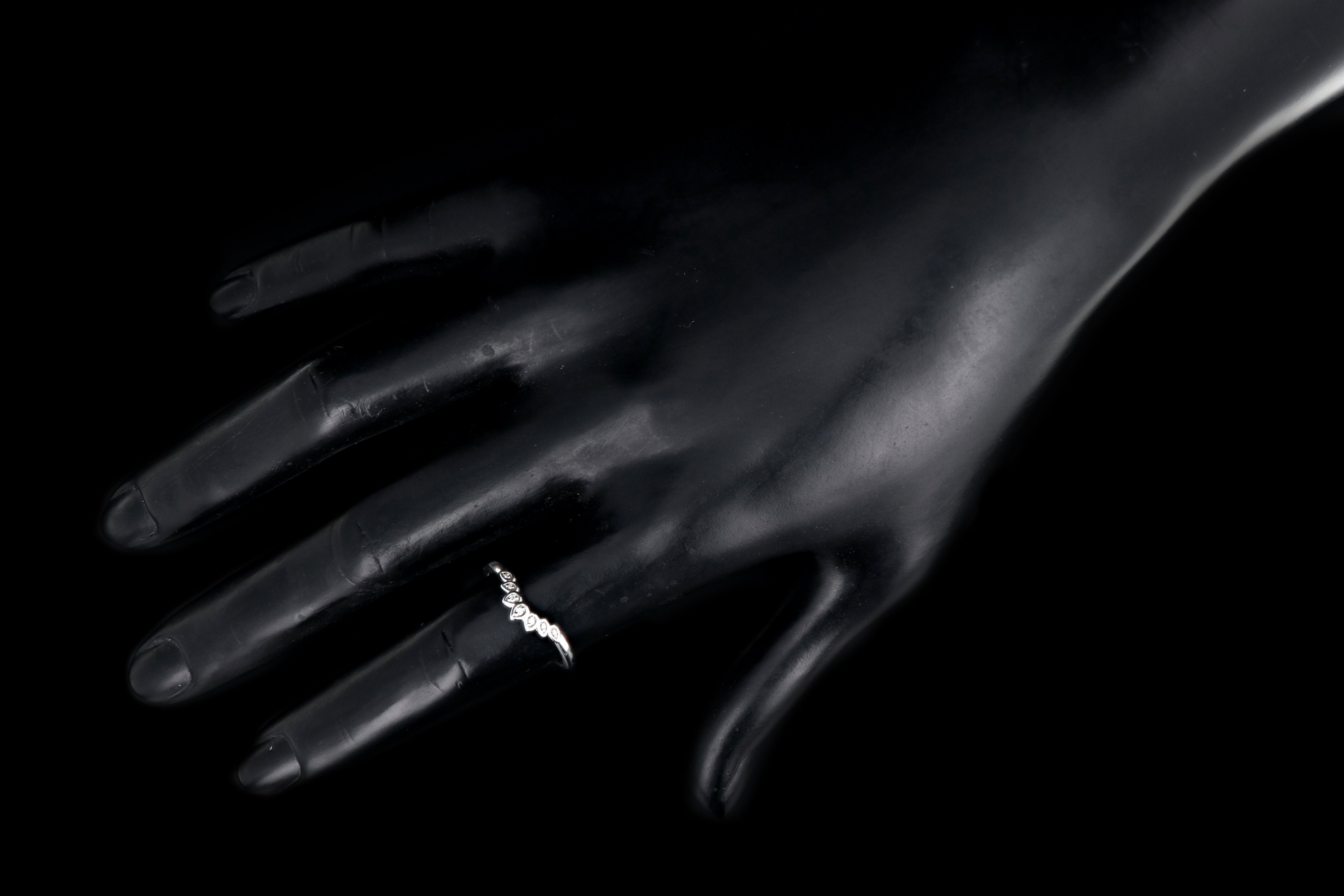 14K Gold .025CTW Diamond Floral-Inspired Contour Band - Queen May