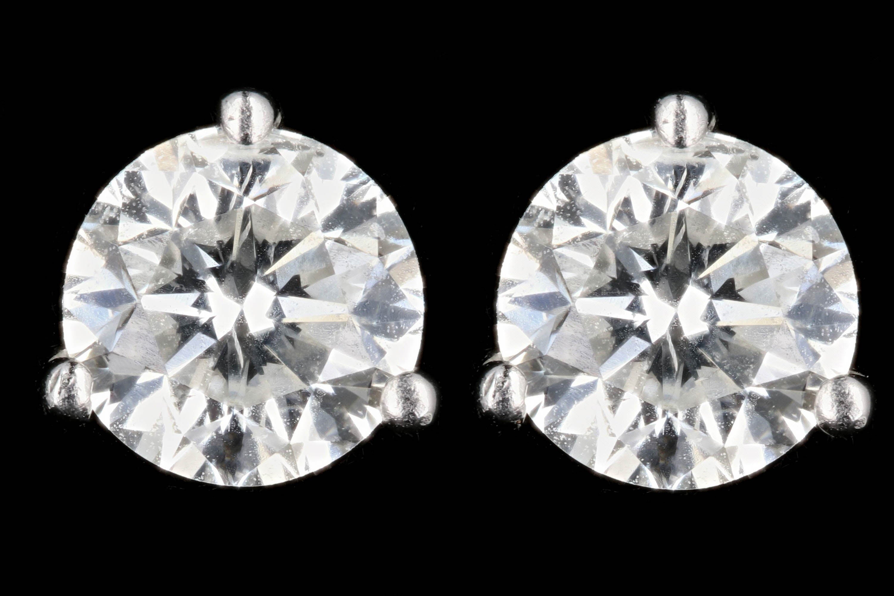 Modern 14K 1 Carat Diamond Studs with Screw Backs - Queen May