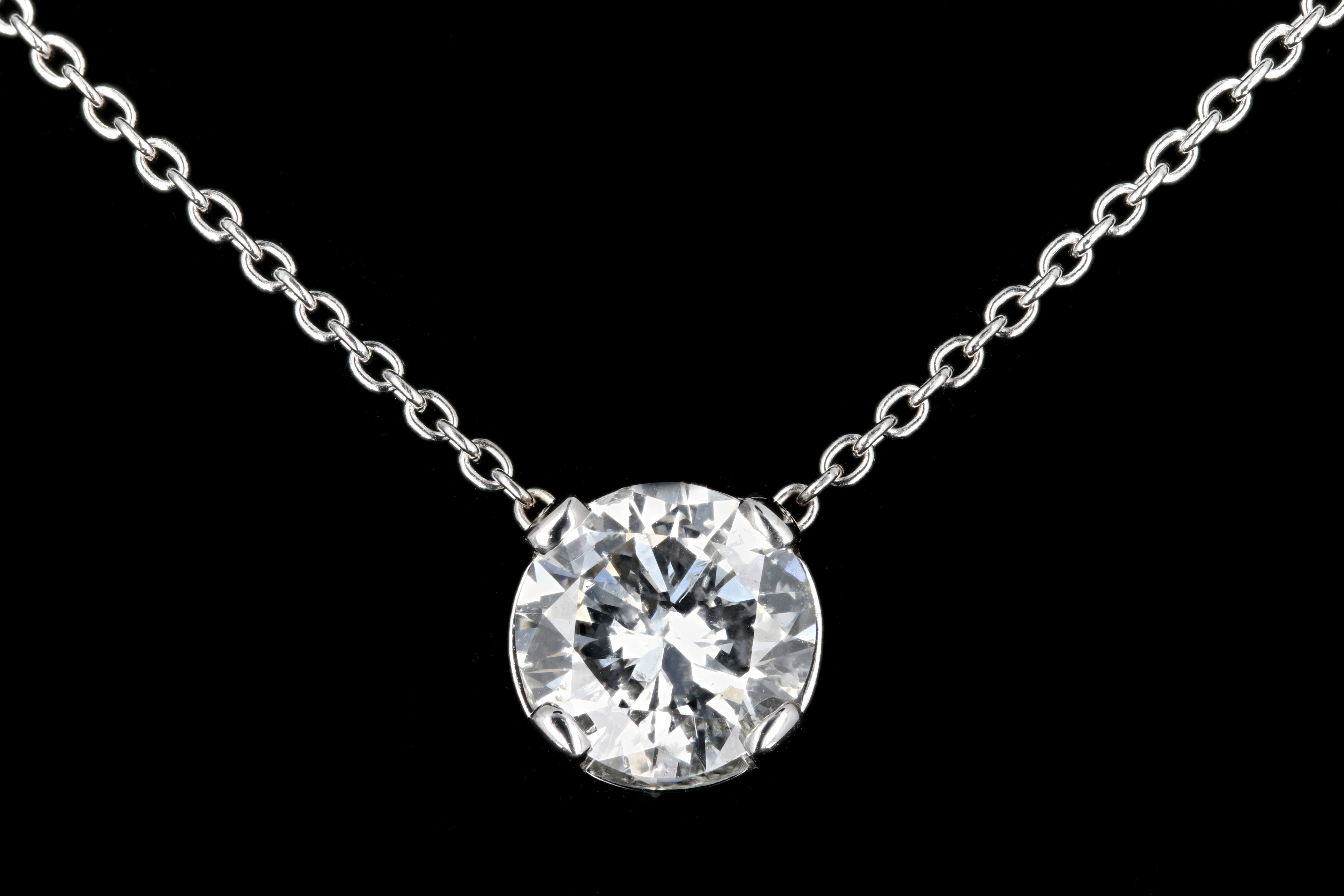 New 14K White Gold 1.34 carat Diamond Necklace - Queen May