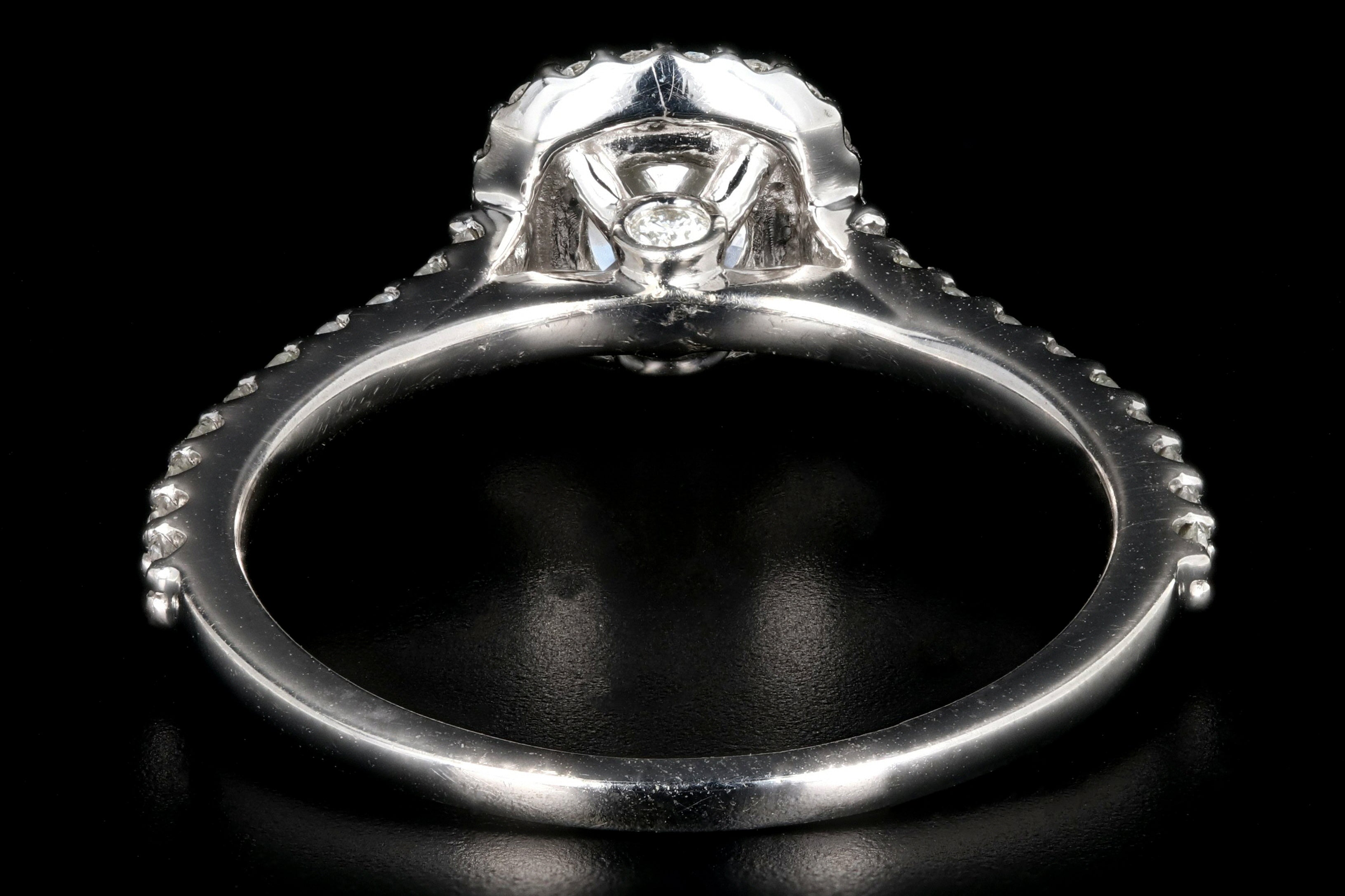 14K White Gold 1.01 Carat Cushion Cut Diamond Engagement Ring GIA Certified - Queen May