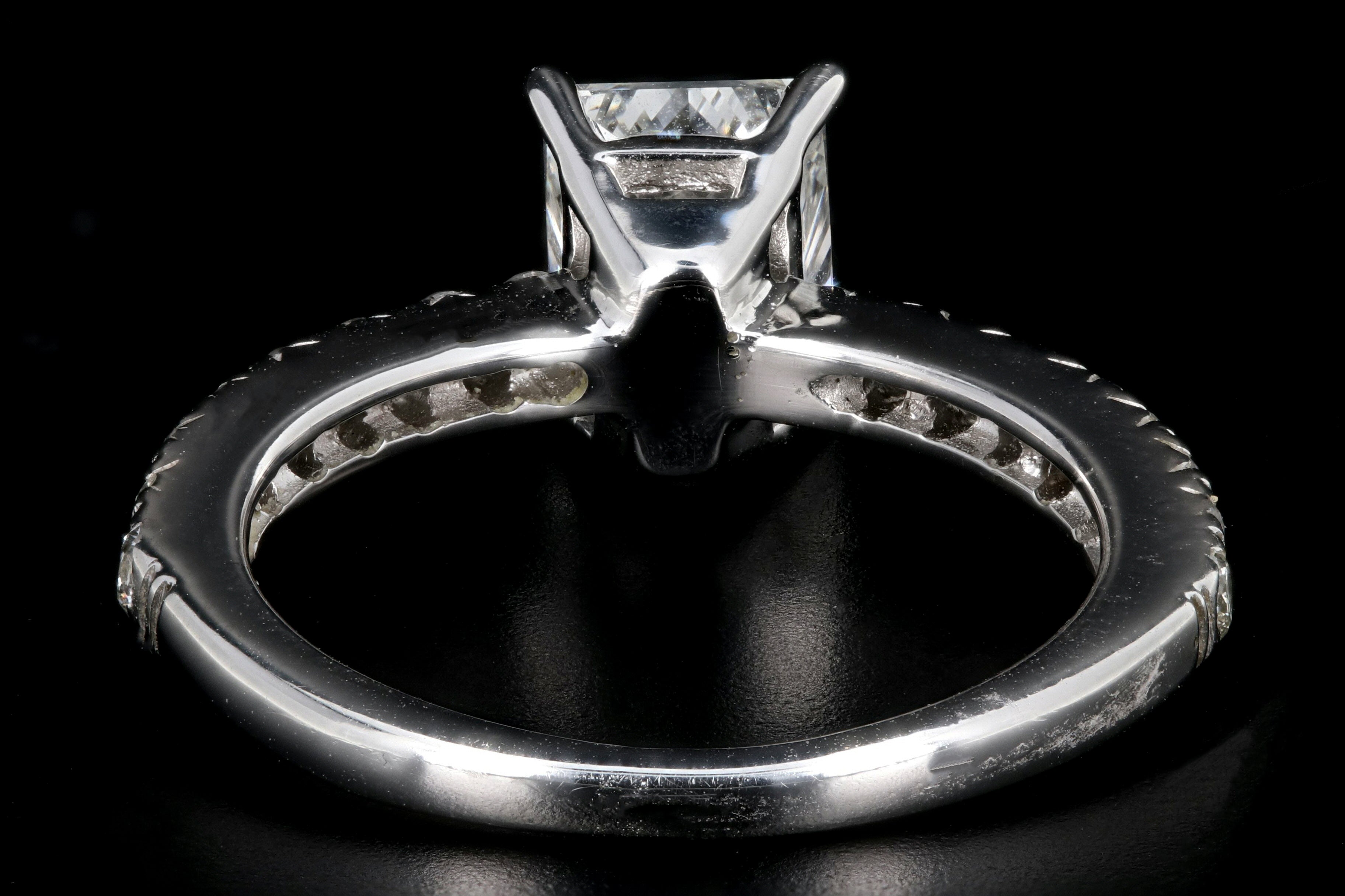 Modern 14K White Gold 1.11 Carat Princess Cut Diamond Engagement Ring - Queen May