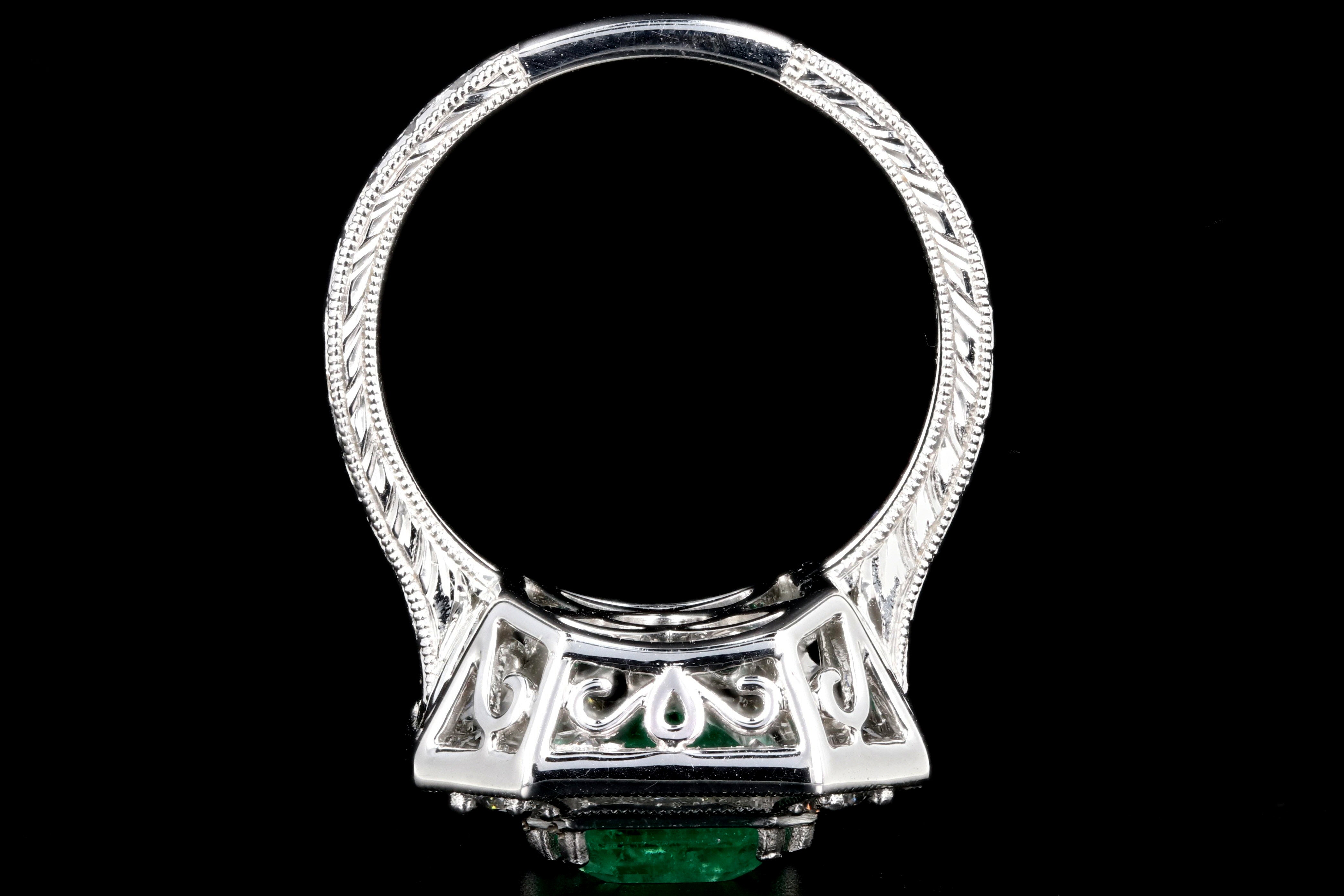 Modern New 2.89CT Colombian Emerald and Diamond Ring GIA Certified - Queen May