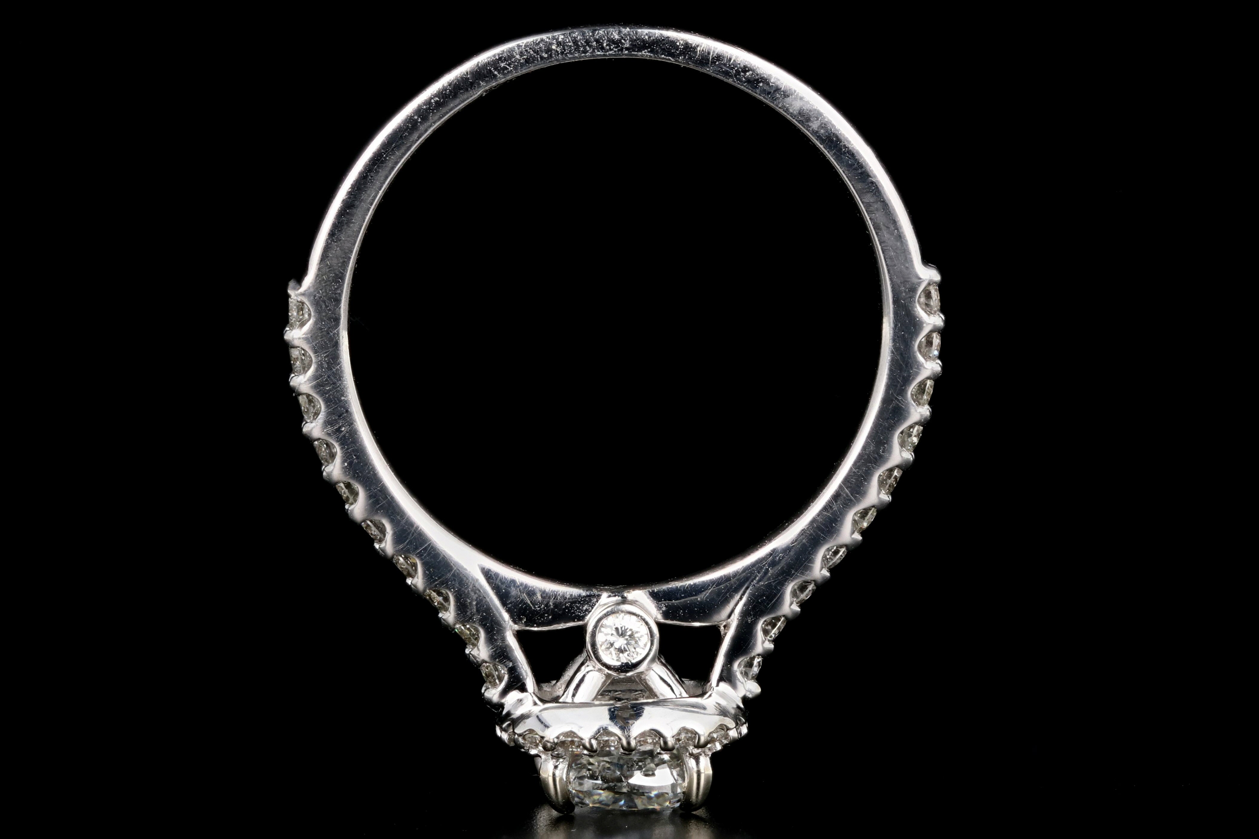 14K White Gold 1.01 Carat Cushion Cut Diamond Engagement Ring GIA Certified - Queen May