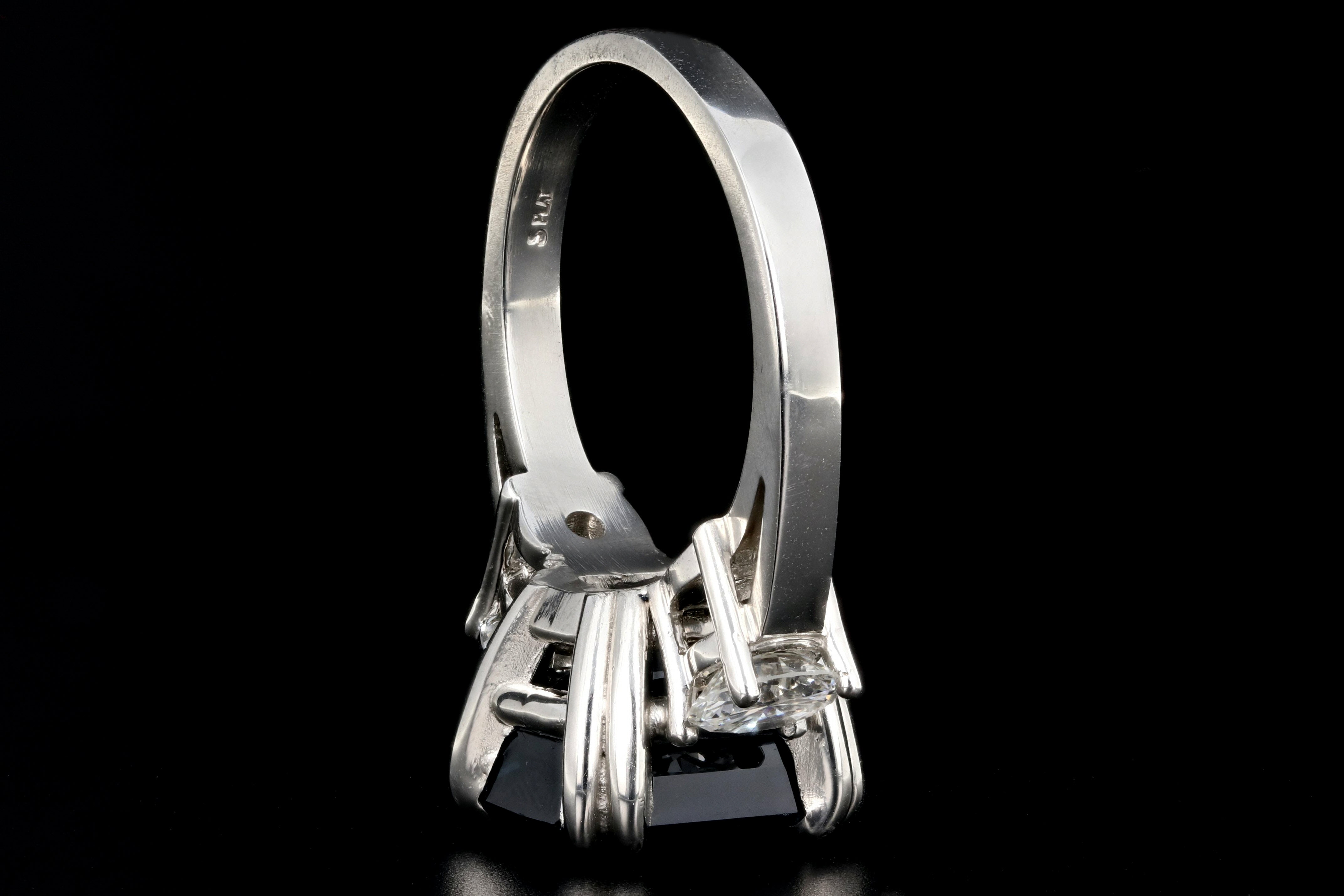 Modern Platinum AGL Certified 7.88 Carat Emerald Cut Sapphire and GIA Certified Diamond Ring - Queen May