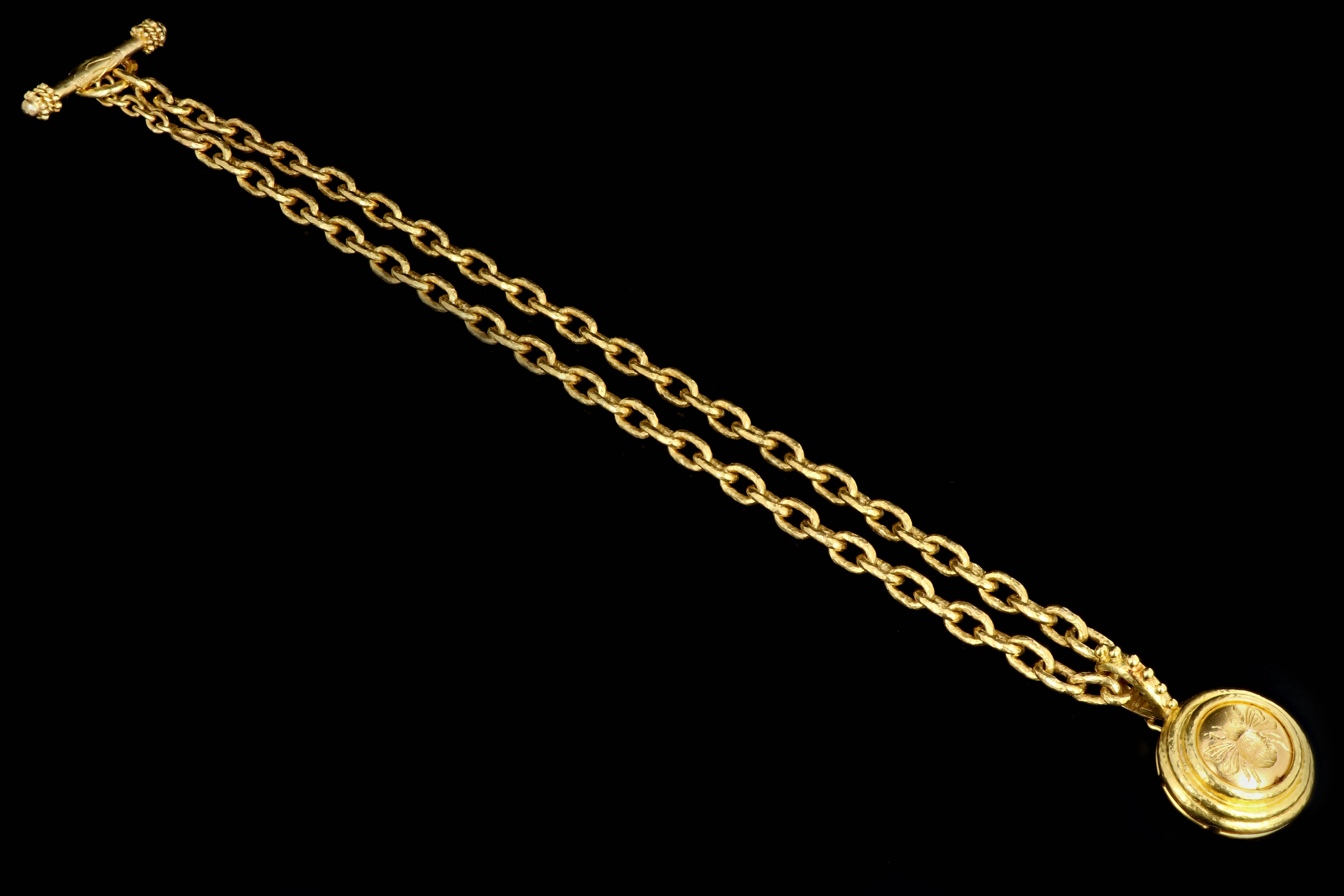 Elizabeth Locke Orvieto 19K Gold Link Necklace and Honey Bee Enhancer - Queen May