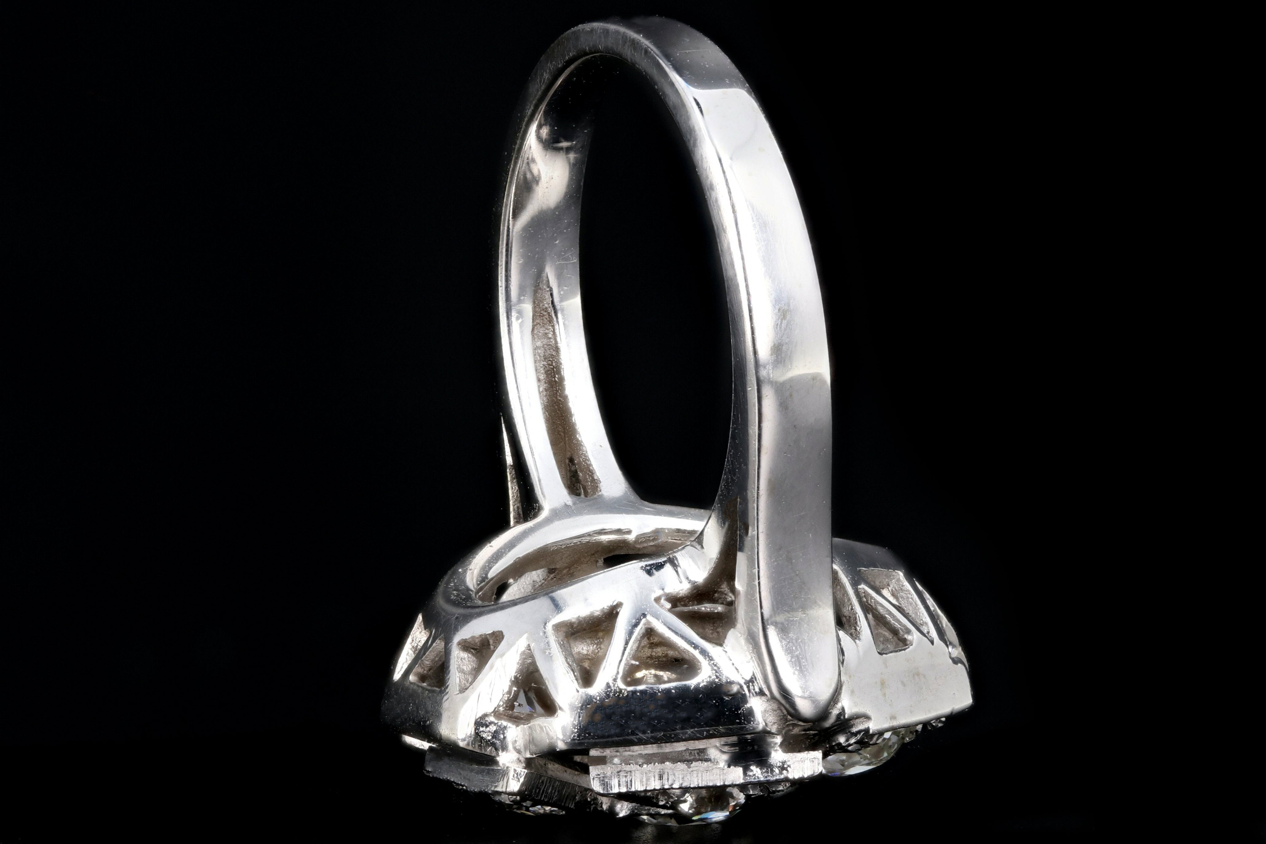 Art Deco 14K White Gold .97 Carat Diamond Cluster Ring - Queen May