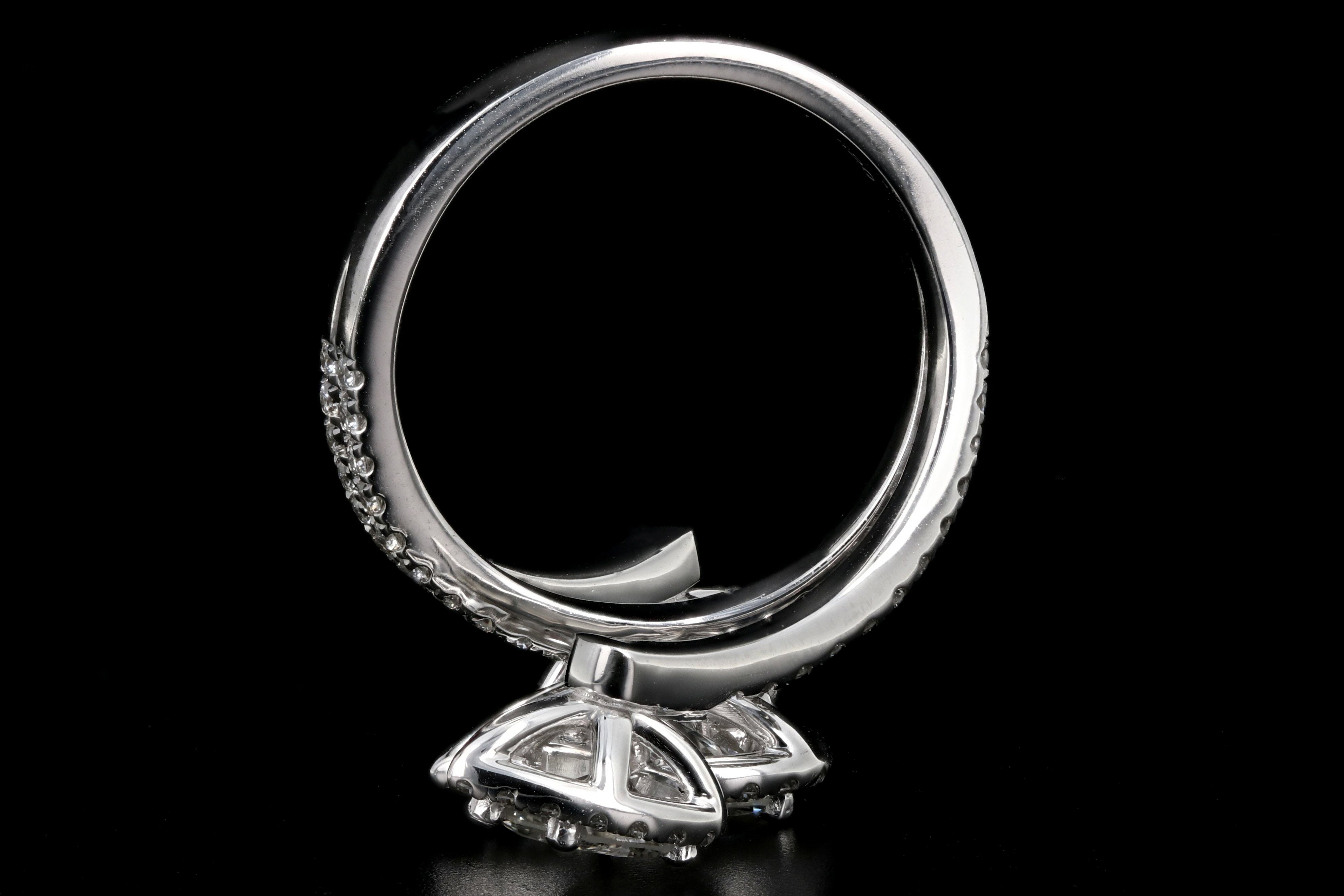 Modern 14K White Gold Triple Bypass Diamond Ring 2.13CTW - Queen May