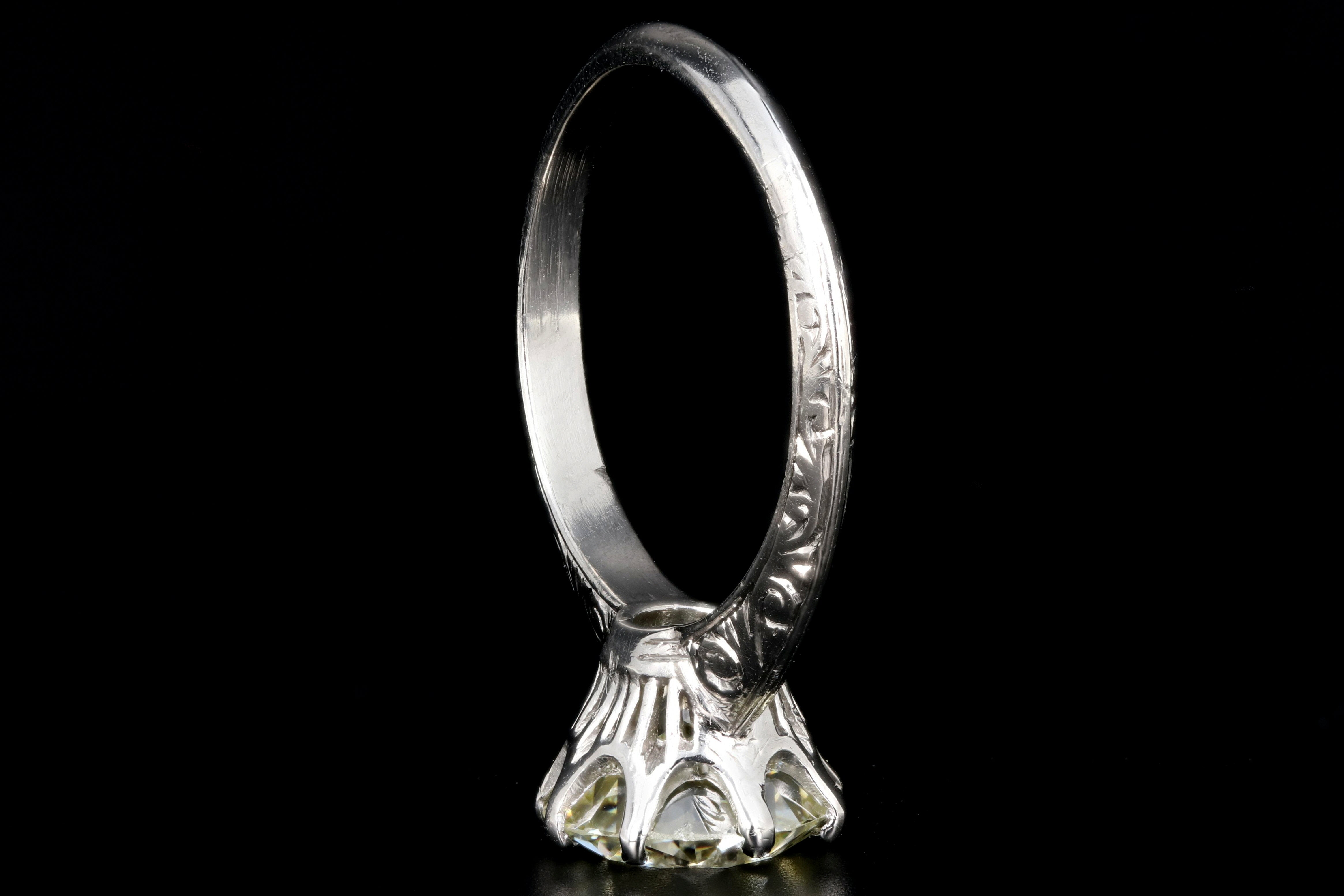 Edwardian Platinum 2.84 Carat Old European Cut Diamond Engagement Ring - Queen May