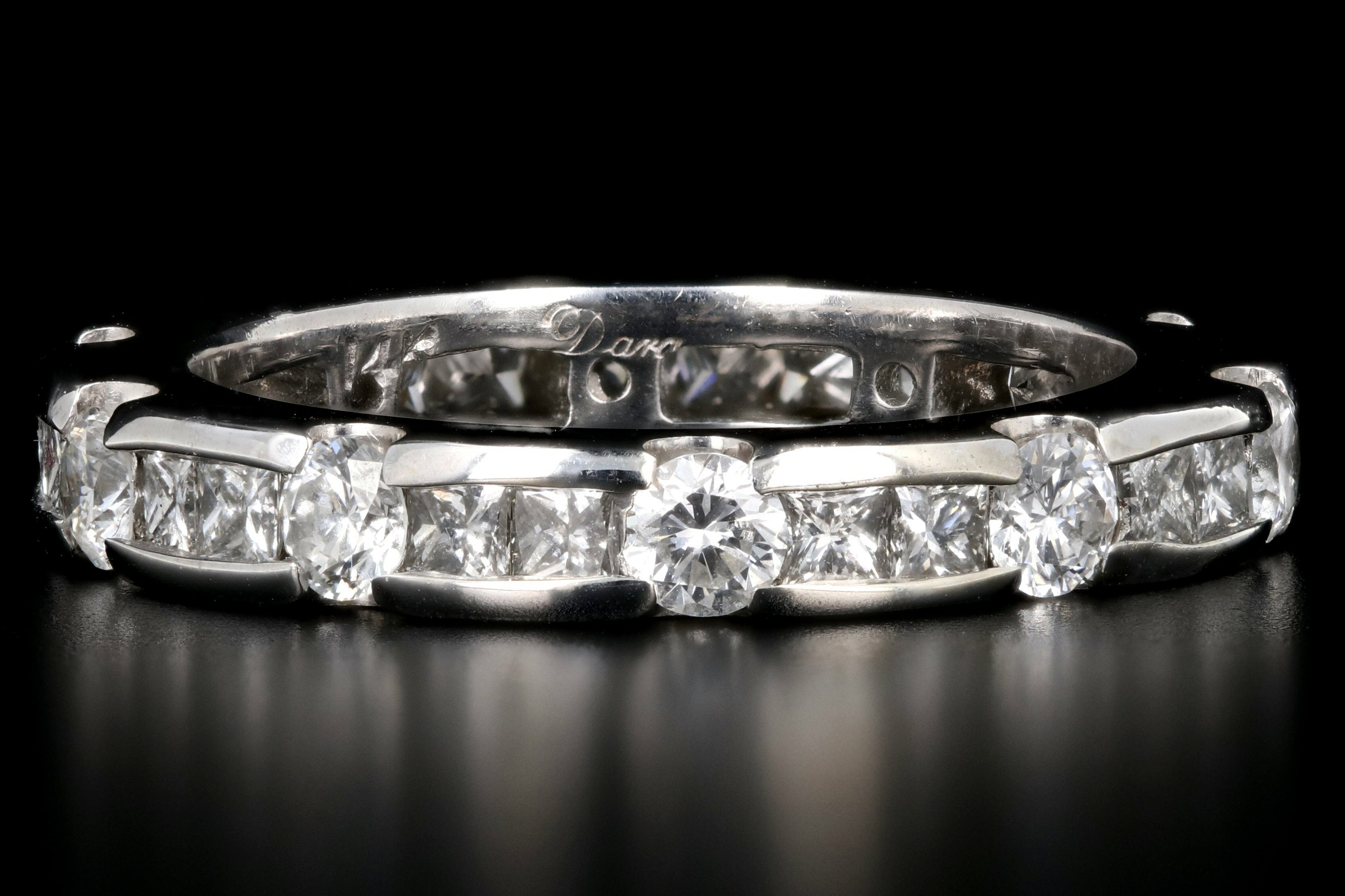 Modern 14K White Gold 2 CTW Diamond Eternity Band - Queen May