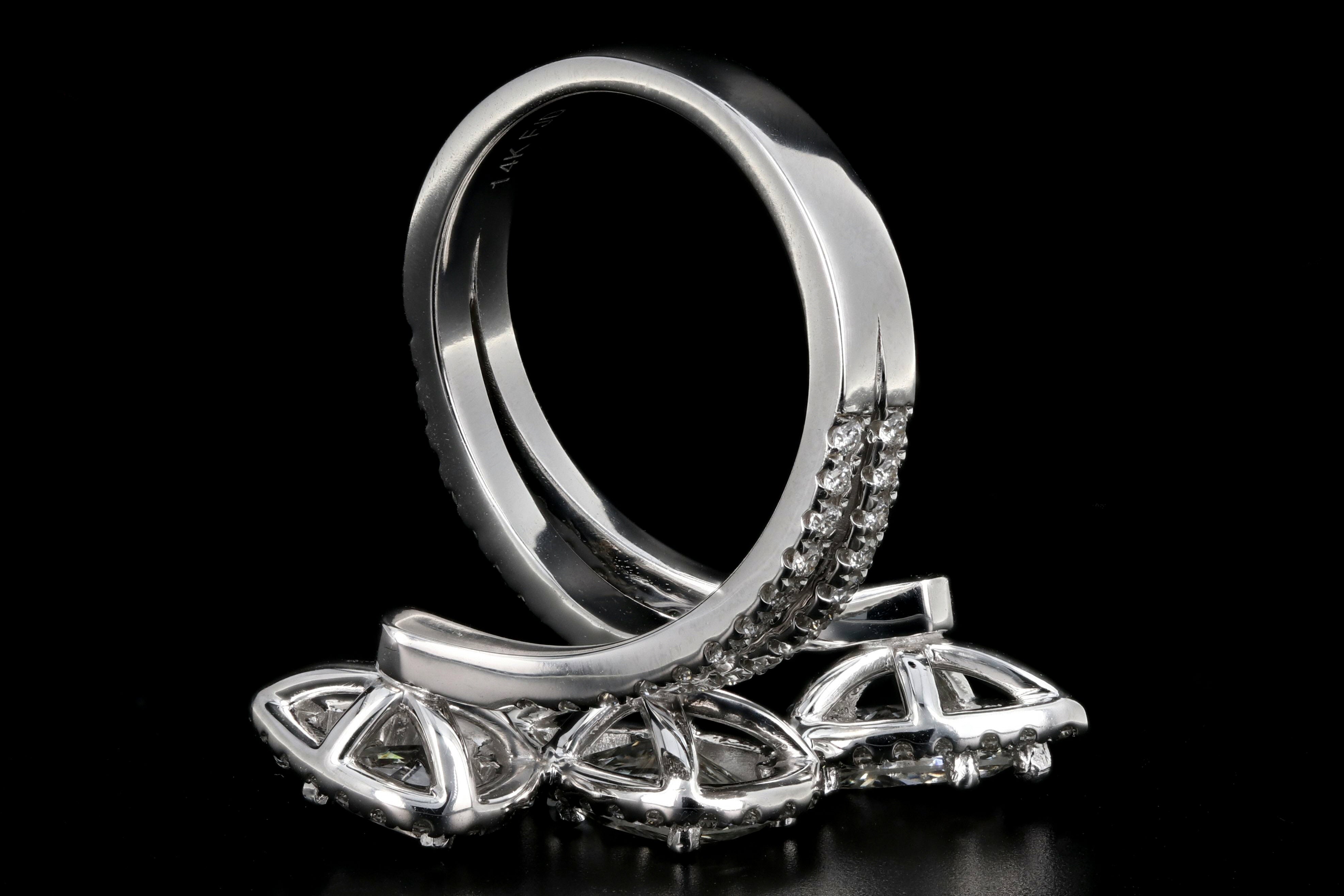 Modern 14K White Gold Triple Bypass Diamond Ring 2.13CTW - Queen May
